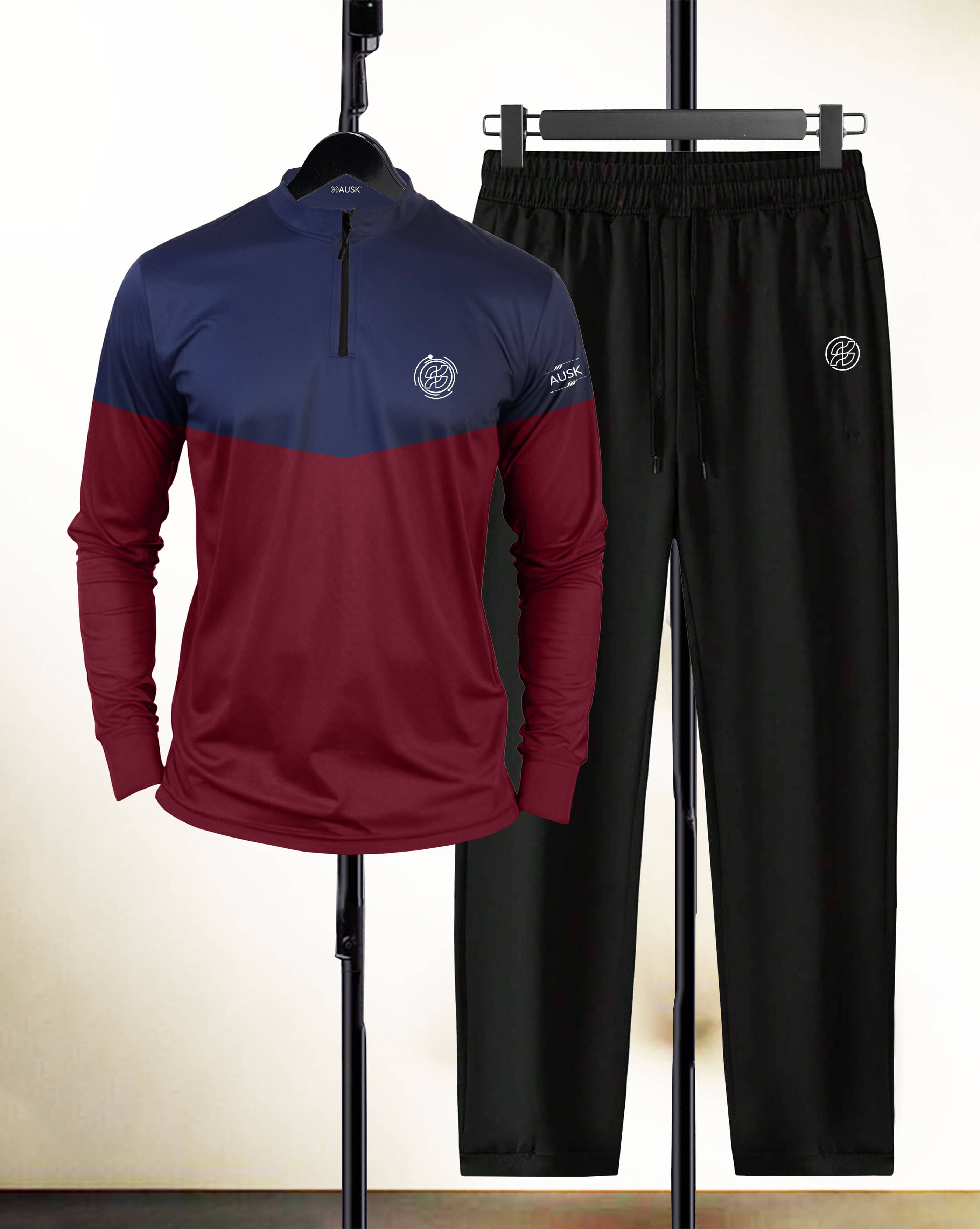 ENITOR Maroon Cotton Blend Relaxed Fit Men's Tracksuit ( Pack of 1 ) ENITOR Maroon Cotton Blend Relaxed Fit Men's Tracksuit ( Pack of 1 )