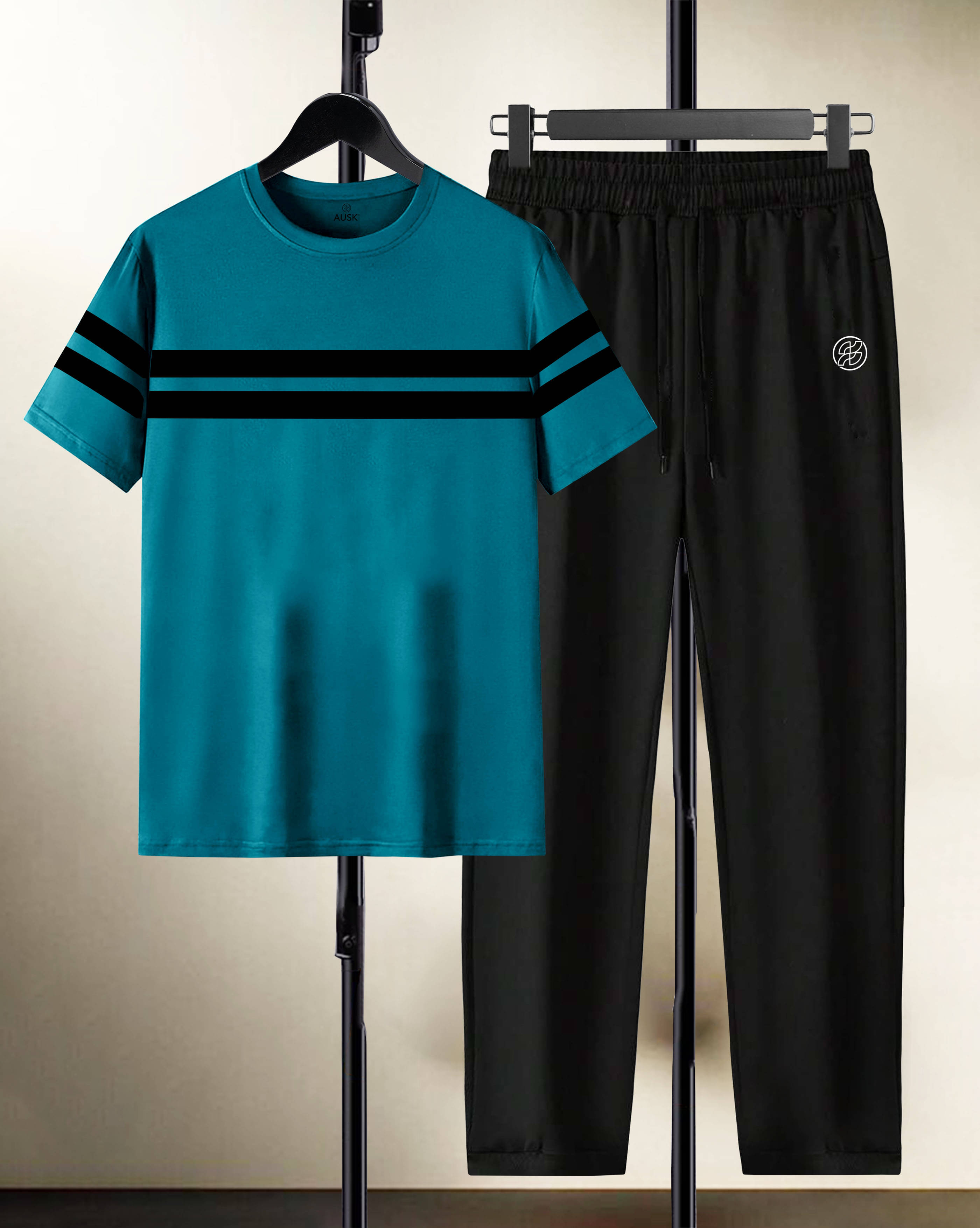 ENITOR Teal Cotton Blend Relaxed Fit Men's Tracksuit ( Pack of 1 )     			ENITOR Teal Cotton Blend Relaxed Fit Men's Tracksuit ( Pack of 1 )