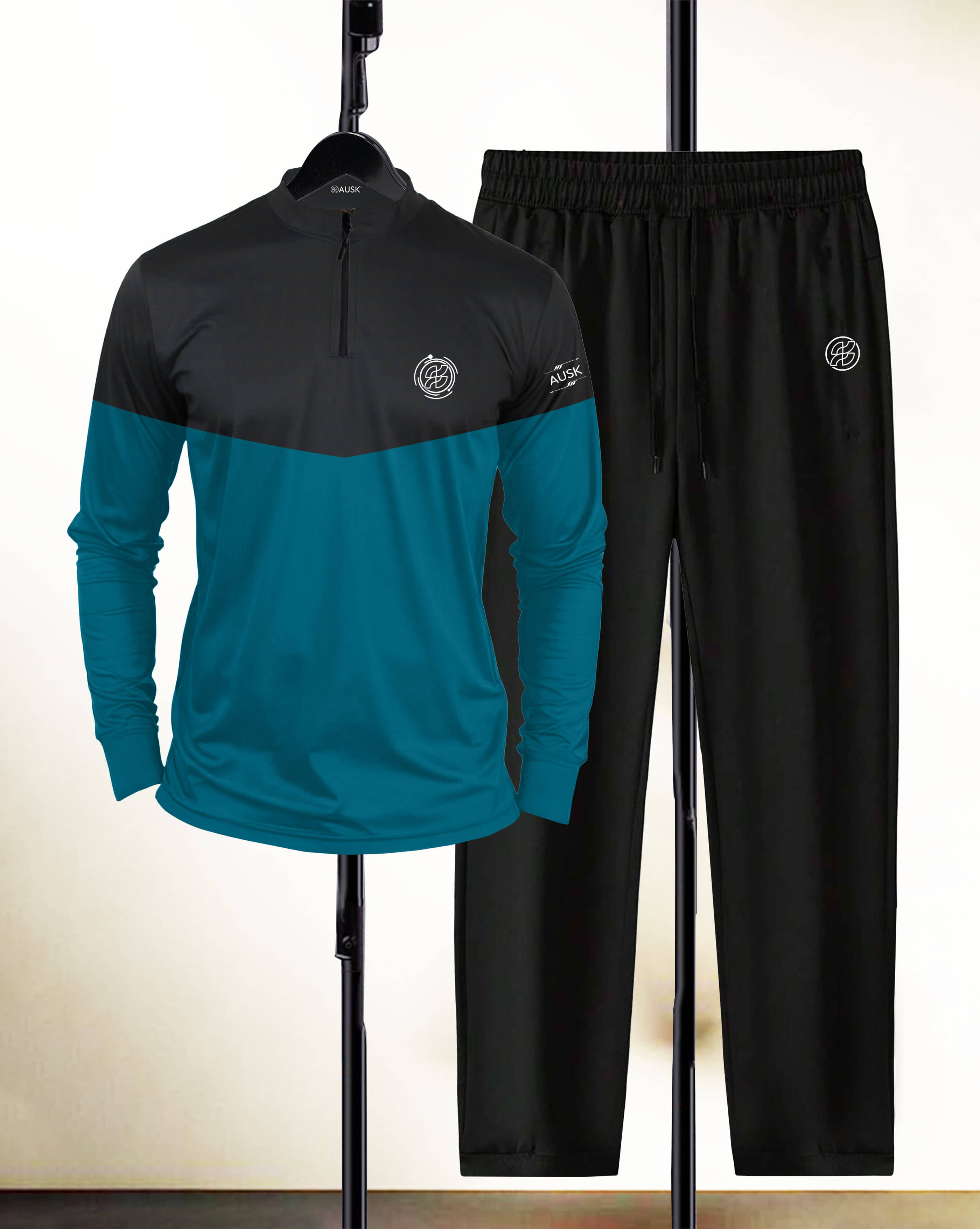 ENITOR Teal Cotton Blend Relaxed Fit Men's Tracksuit ( Pack of 1 )