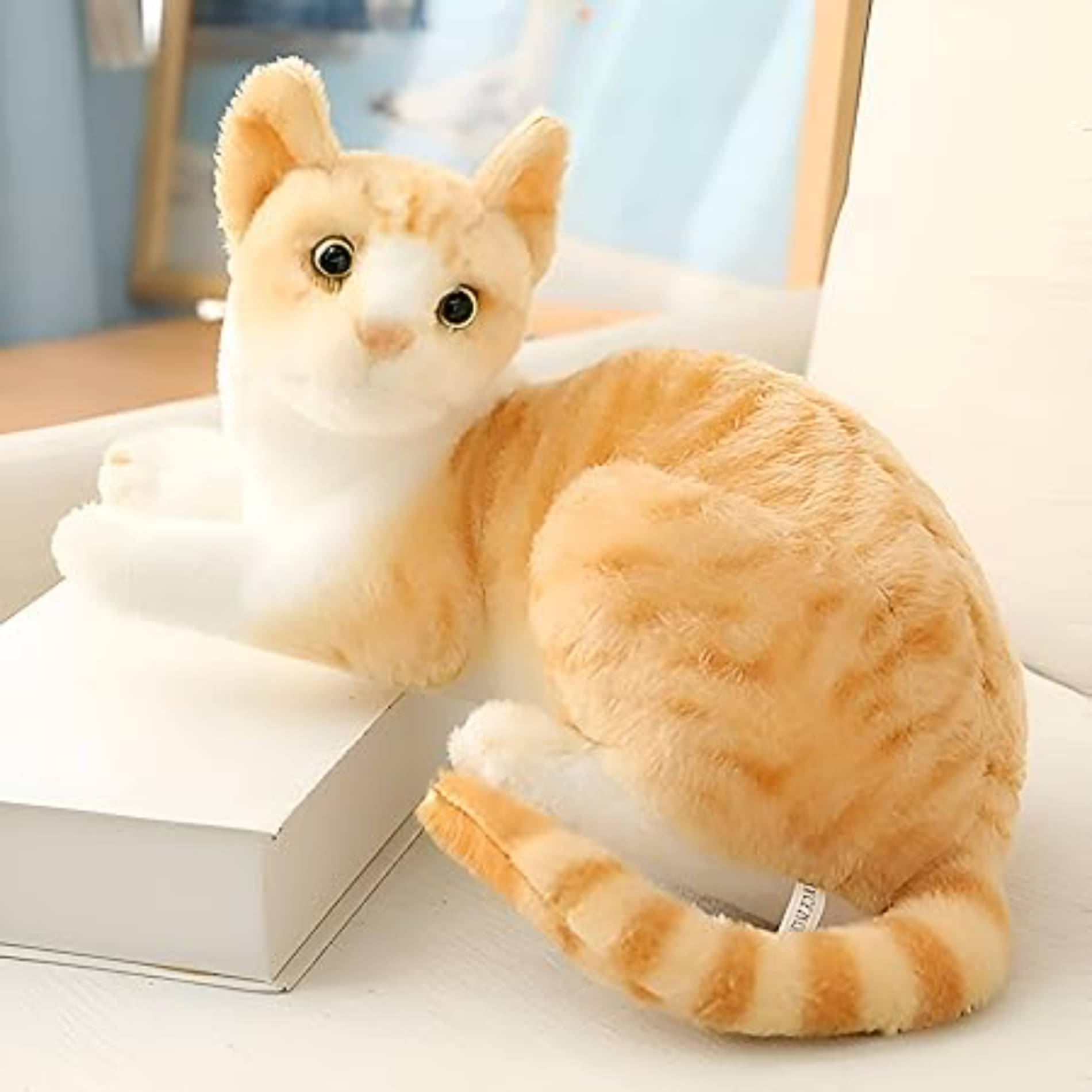 Esnapy Meow Sound Making Cute Cat Soft Stuffed Plush Animal Toy for Kids Birthday Gift (Color: Yellow) Esnapy Meow Sound Making Cute Cat Soft Stuffed Plush Animal Toy for Kids Birthday Gift (Color: Yellow)