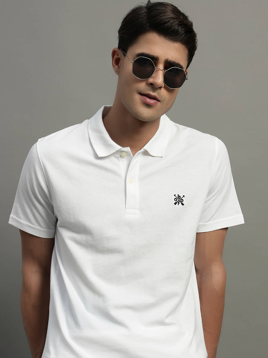 GET GOLF Men Cotton Blend Regular Fit Solid Polo T Shirt ( White ) GET GOLF Men Cotton Blend Regular Fit Solid Polo T Shirt ( White )