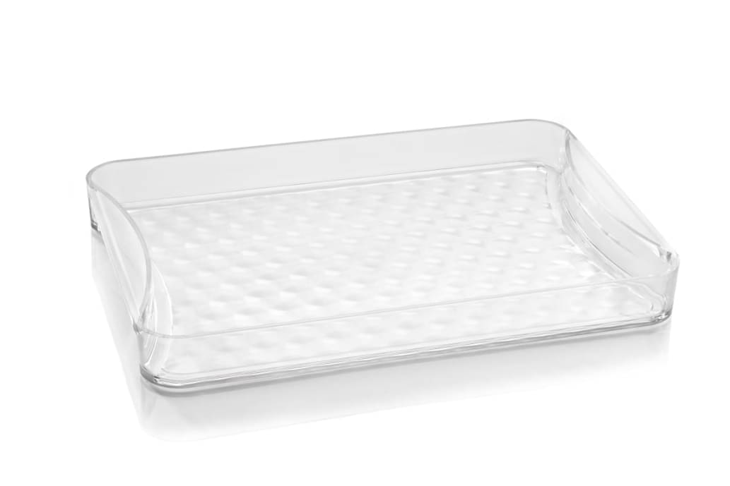 HAPPI Multipurpose Serving Tray Plain Plastic Dinner Set ( Pack of 1 ) Silver HAPPI Multipurpose Serving Tray Plain Plastic Dinner Set ( Pack of 1 ) Silver
