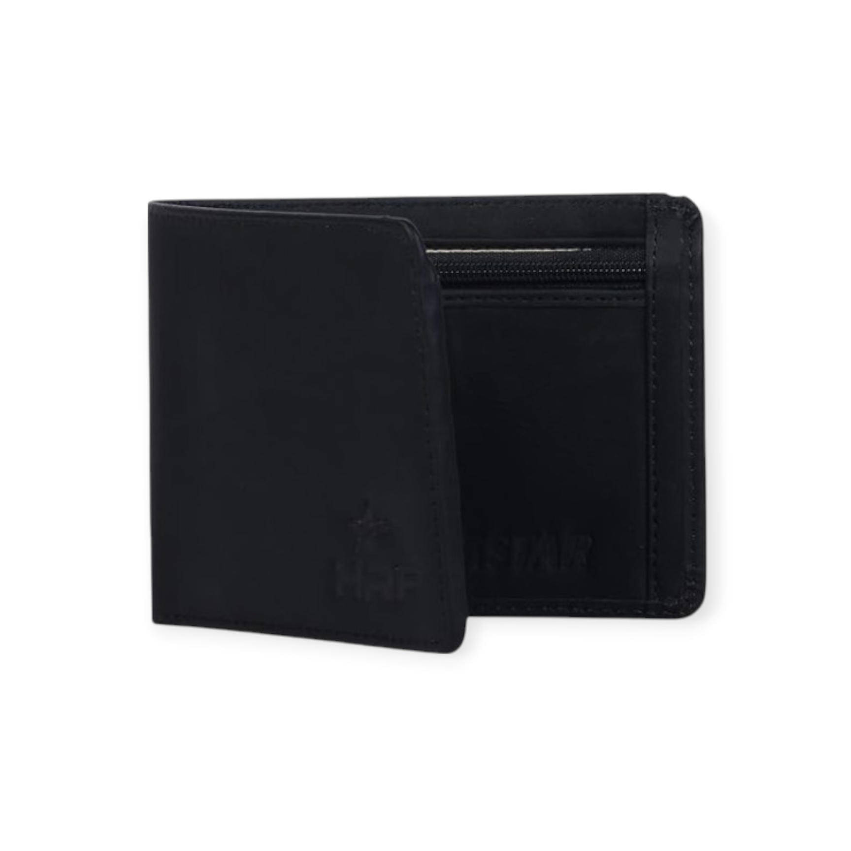     			HRF.STAR 100% Leather Solid Men's Two Fold Wallet,Regular Wallet With 6 Slots For Card ( Black , Pack of 1 )