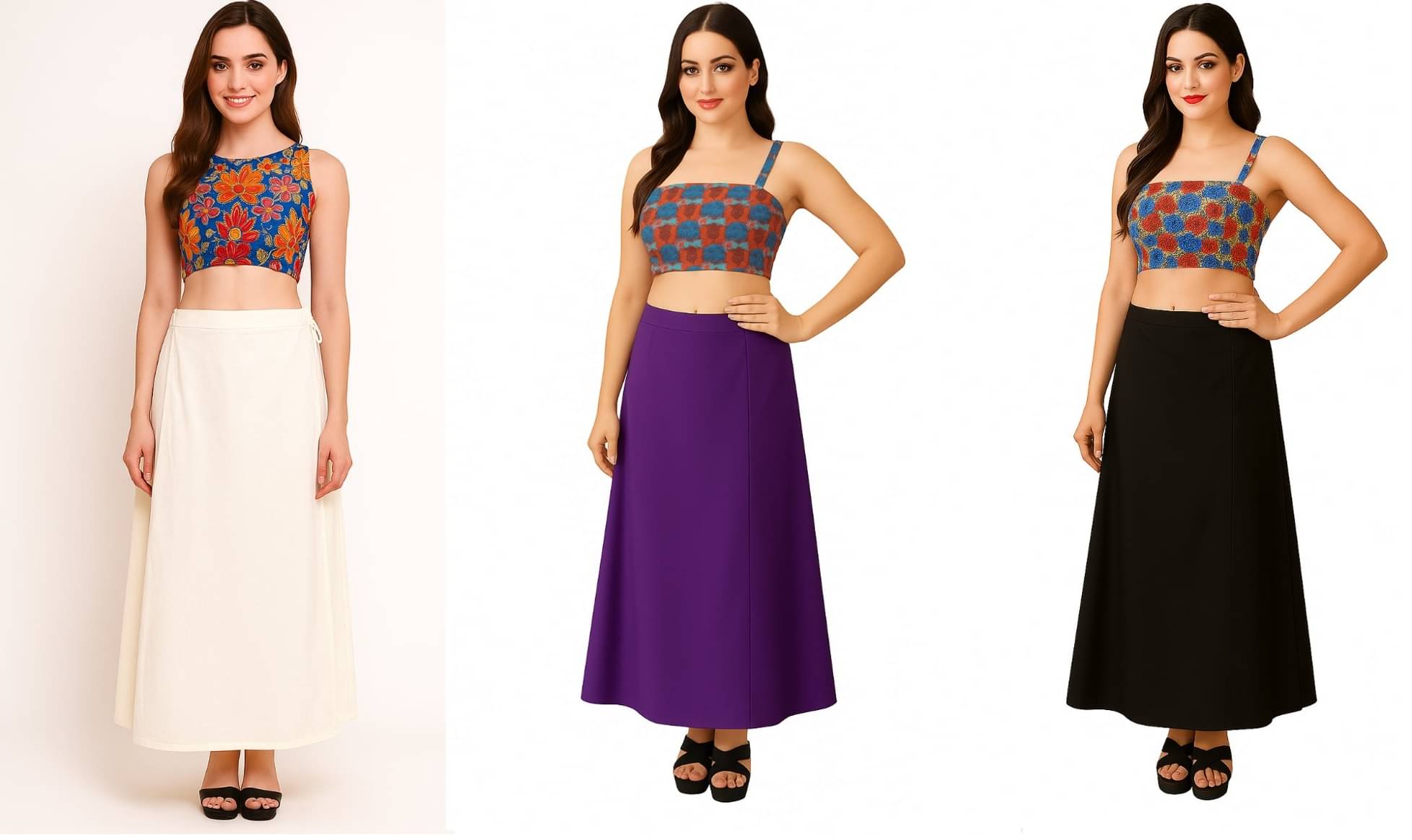 JTG enterprises Multicoloured Cotton Petticoat - Pack of 3     			JTG enterprises Multicoloured Cotton Petticoat - Pack of 3