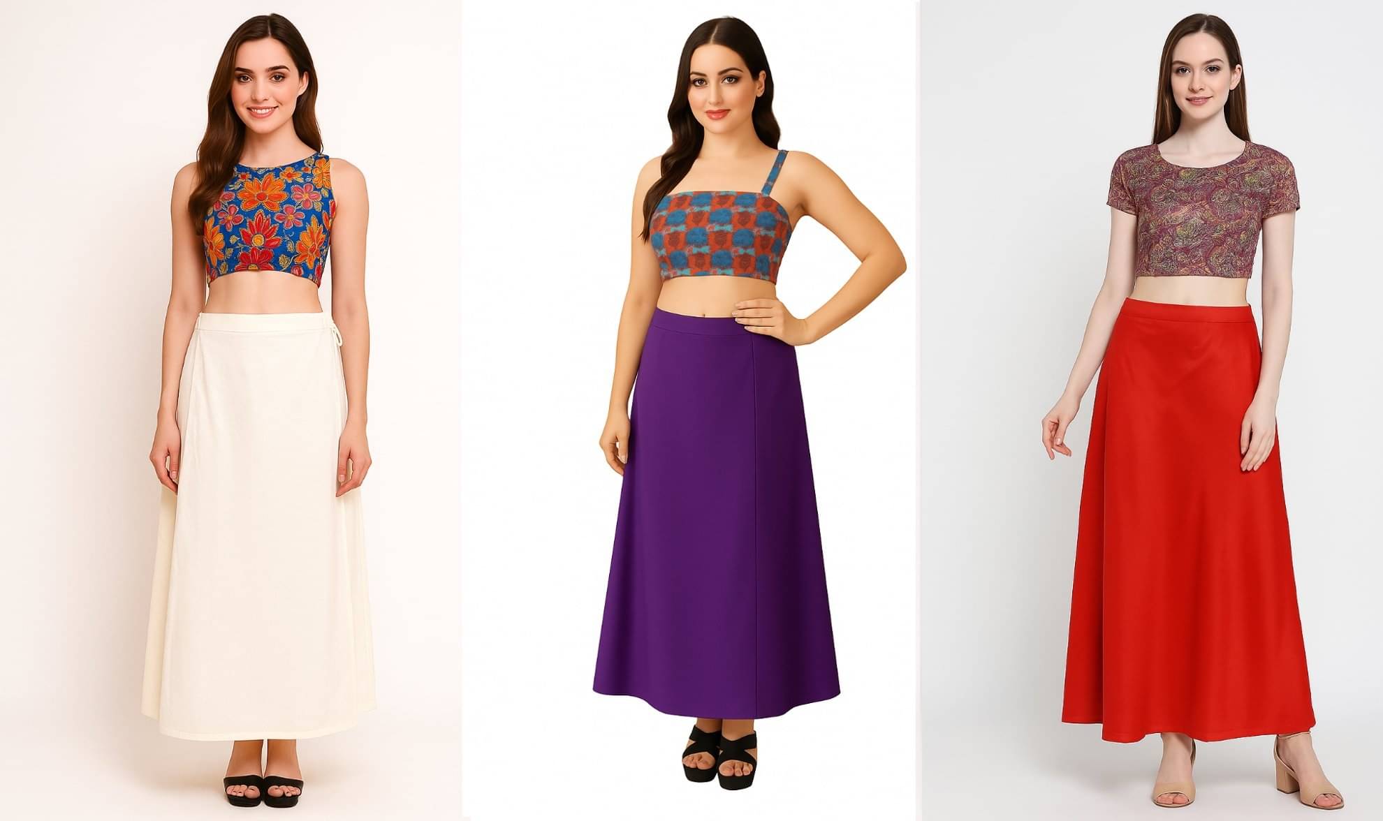 JTG enterprises Multicoloured Cotton Petticoat - Pack of 3     			JTG enterprises Multicoloured Cotton Petticoat - Pack of 3