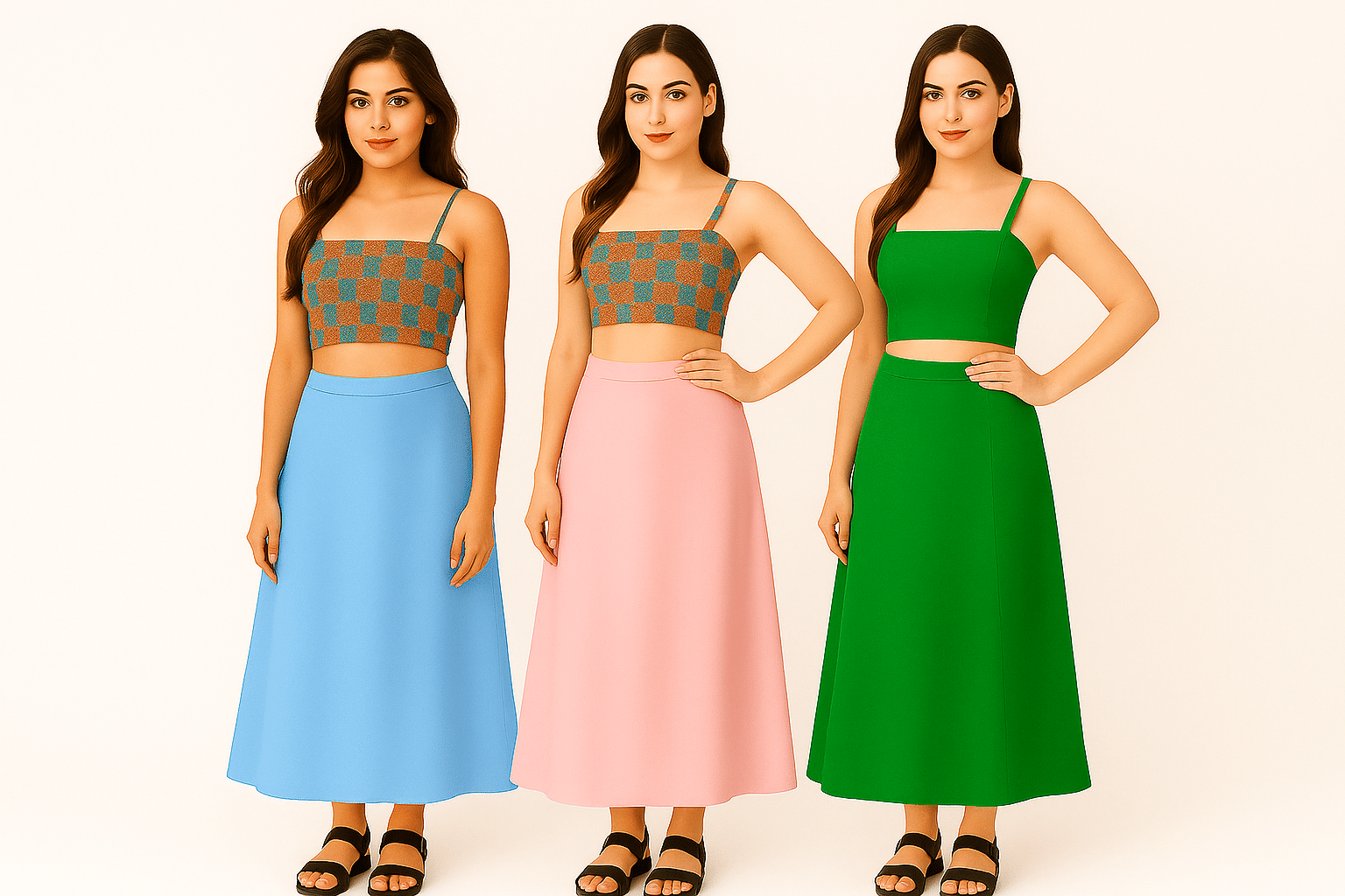     			JTG enterprises Multicoloured Cotton Petticoat - Pack of 3