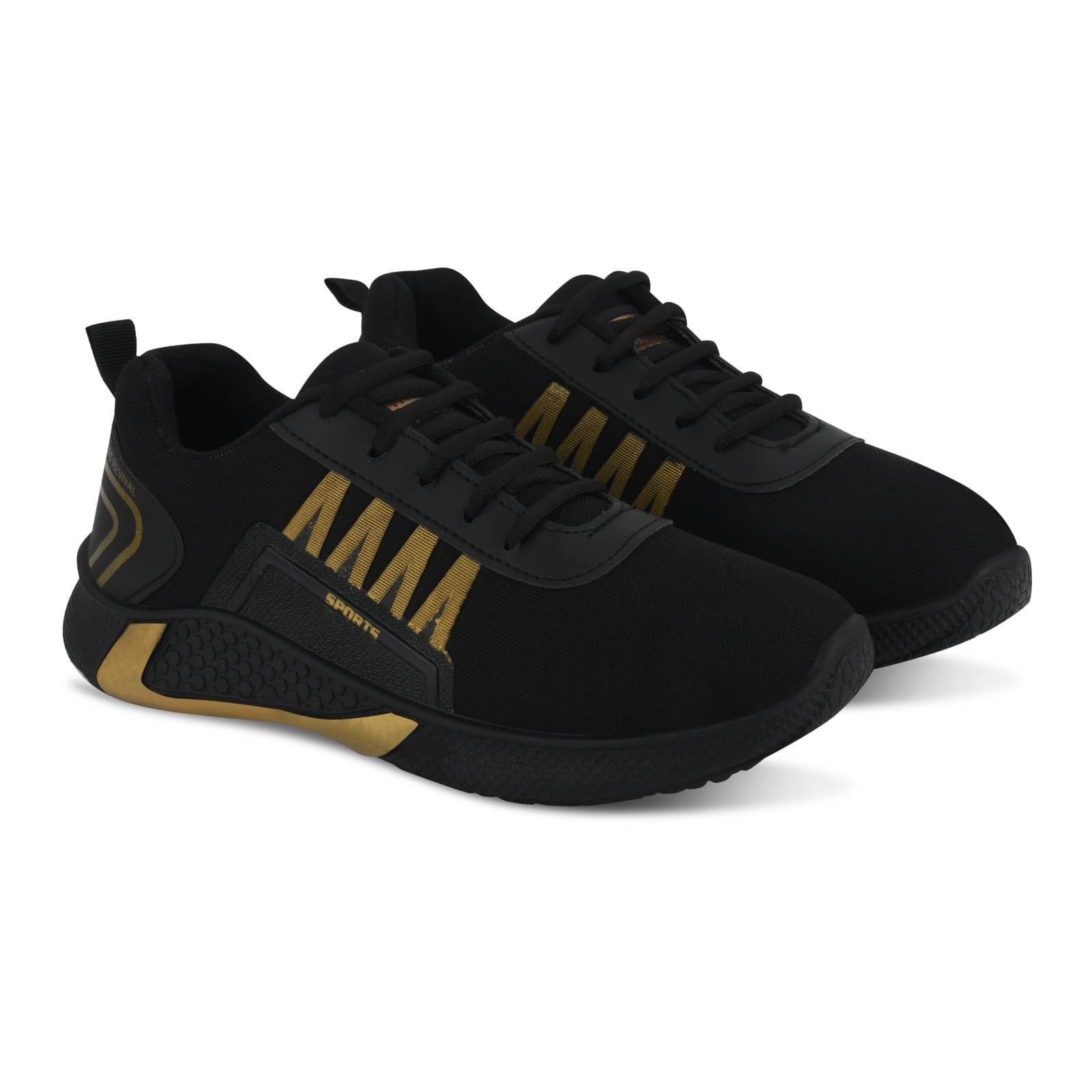     			KMH ASIAN_BLACK/GOLD Black Men's Lifestyle Shoes