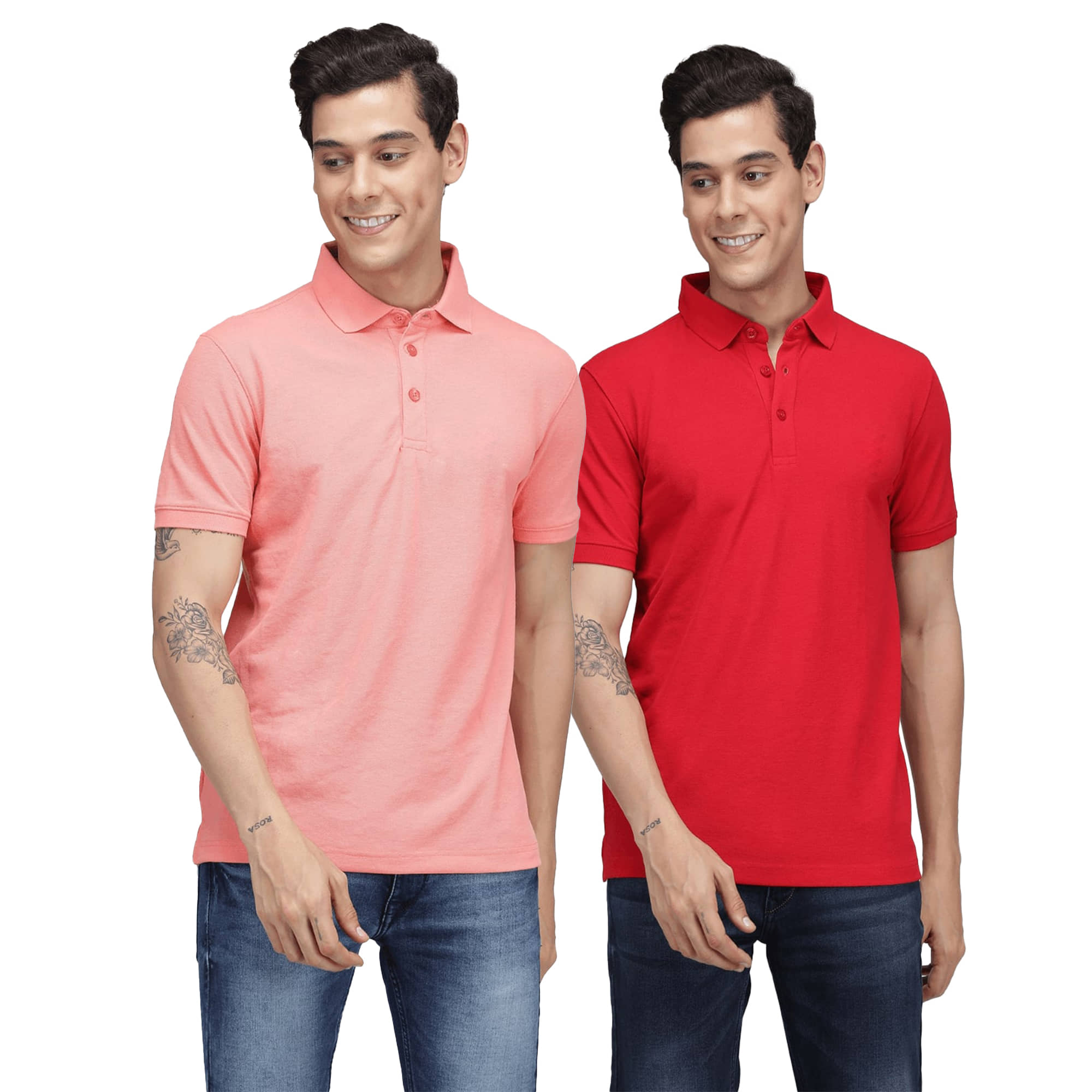 Knite Wolf Men Cotton Blend Regular Fit Solid Polo T Shirt ( Multicolor14 )
