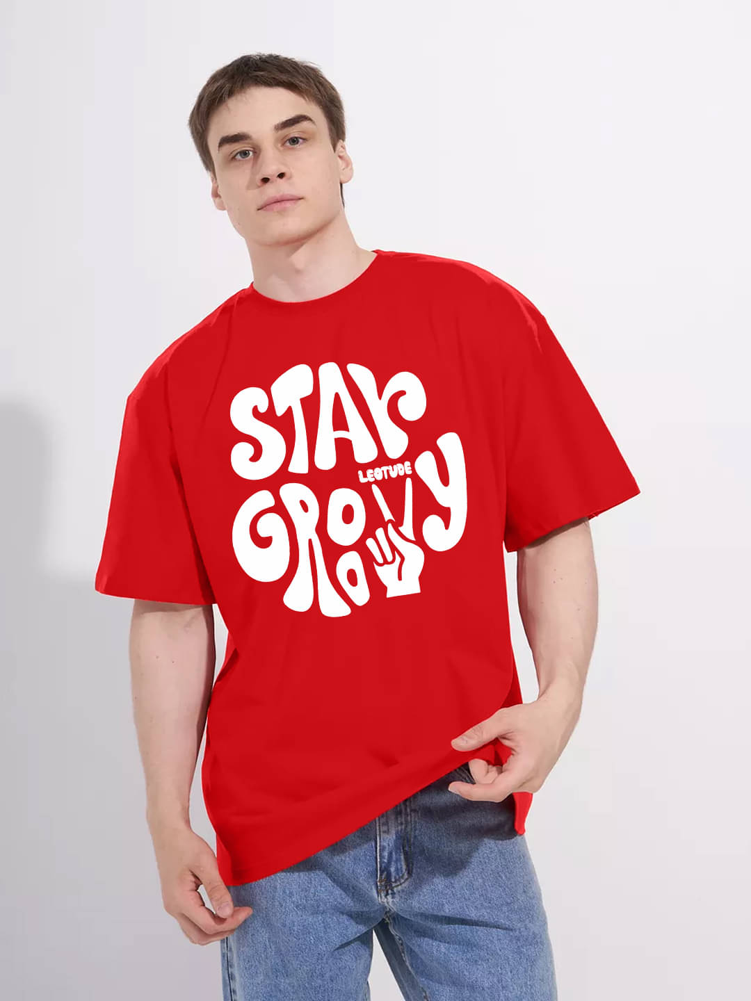 Leotude Men Cotton Blend Oversized Fit Printed T-Shirt ( Multicolor6 ) Leotude Men Cotton Blend Oversized Fit Printed T-Shirt ( Multicolor6 )