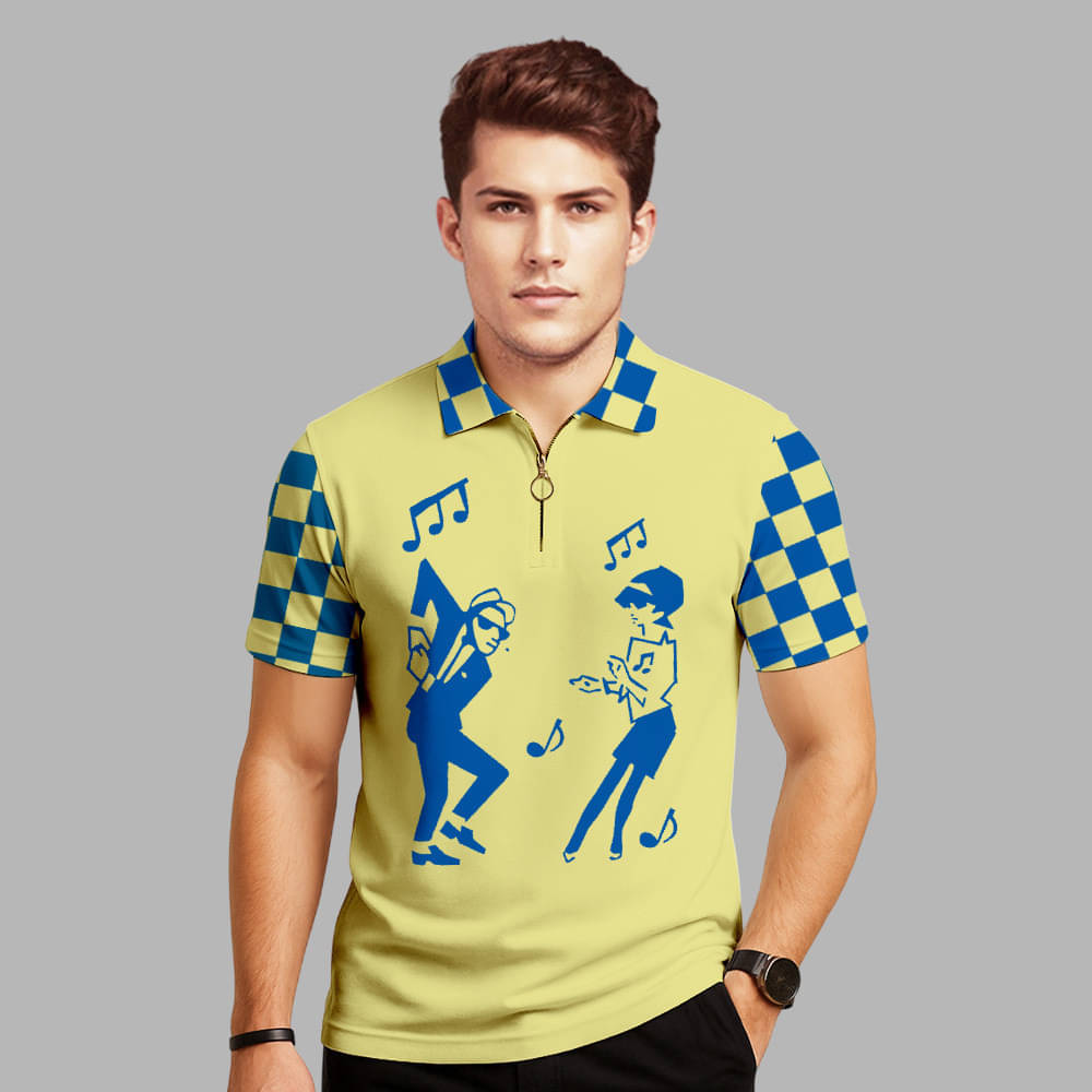 MYEONN Men Cotton Blend Regular Fit Printed Polo T Shirt ( Yellow ) MYEONN Men Cotton Blend Regular Fit Printed Polo T Shirt ( Yellow )