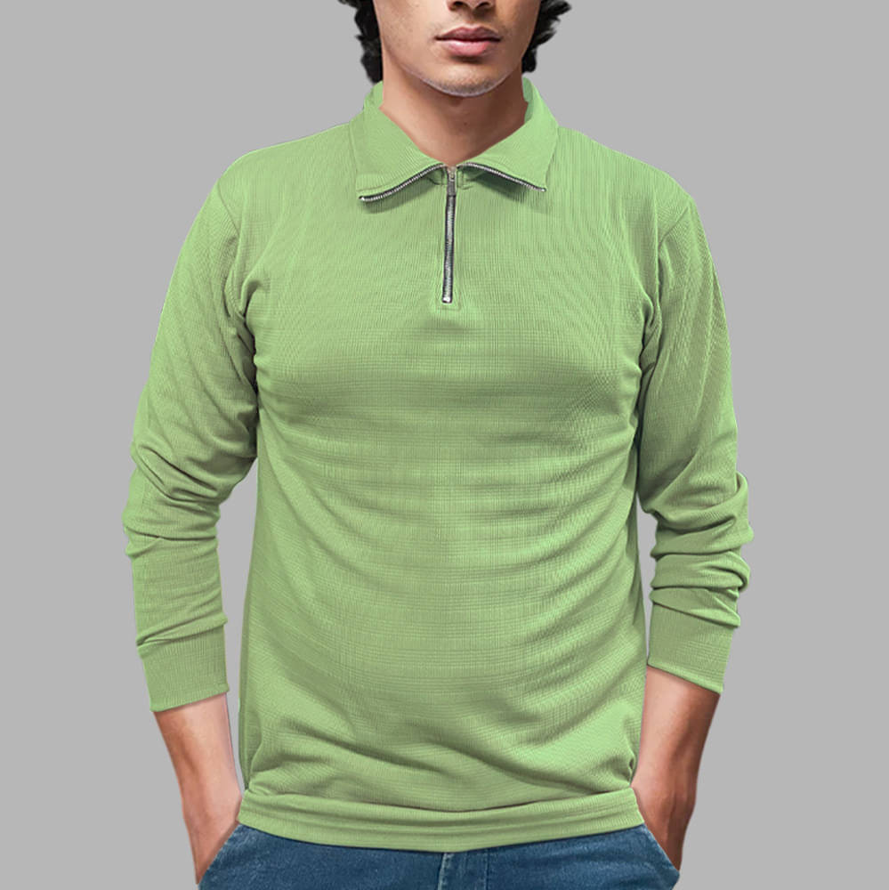 MYEONN Men Cotton Blend Regular Fit Self Design Polo T-Shirt ( Light Green ) MYEONN Men Cotton Blend Regular Fit Self Design Polo T-Shirt ( Light Green )