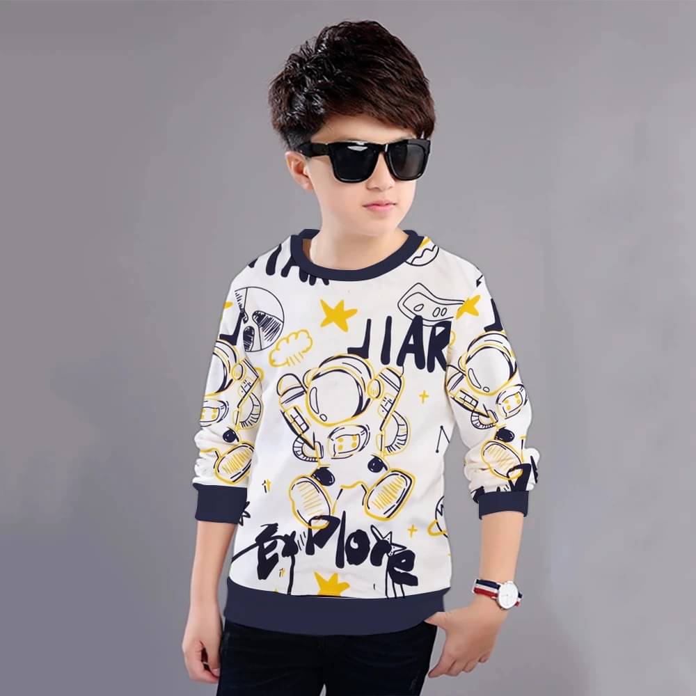     			MYEONN Pack of 1 Boys Cotton T-Shirt ( White )