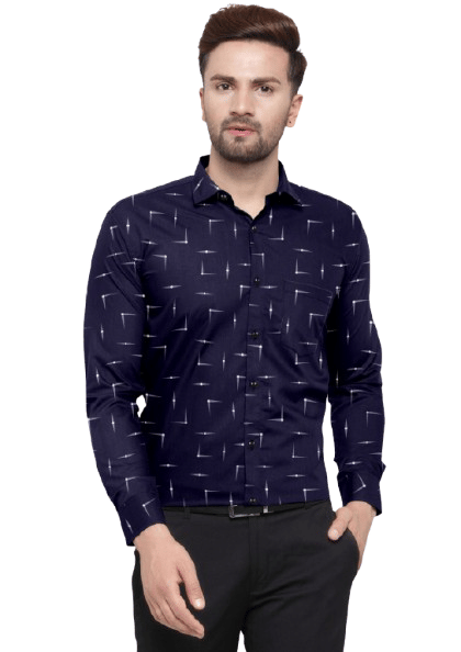     			Nexra Creation Cotton Blend Regular Fit Solids Full Sleeves Men's Casual Shirt - Navy Blue ( Pack of 1 )