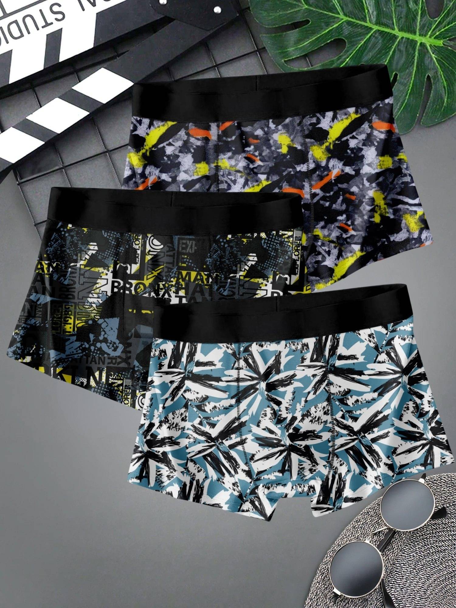 PaheliRani Pack of 3 Nylon Trunks For Men's ( Multicolor4 ) PaheliRani Pack of 3 Nylon Trunks For Men's ( Multicolor4 )