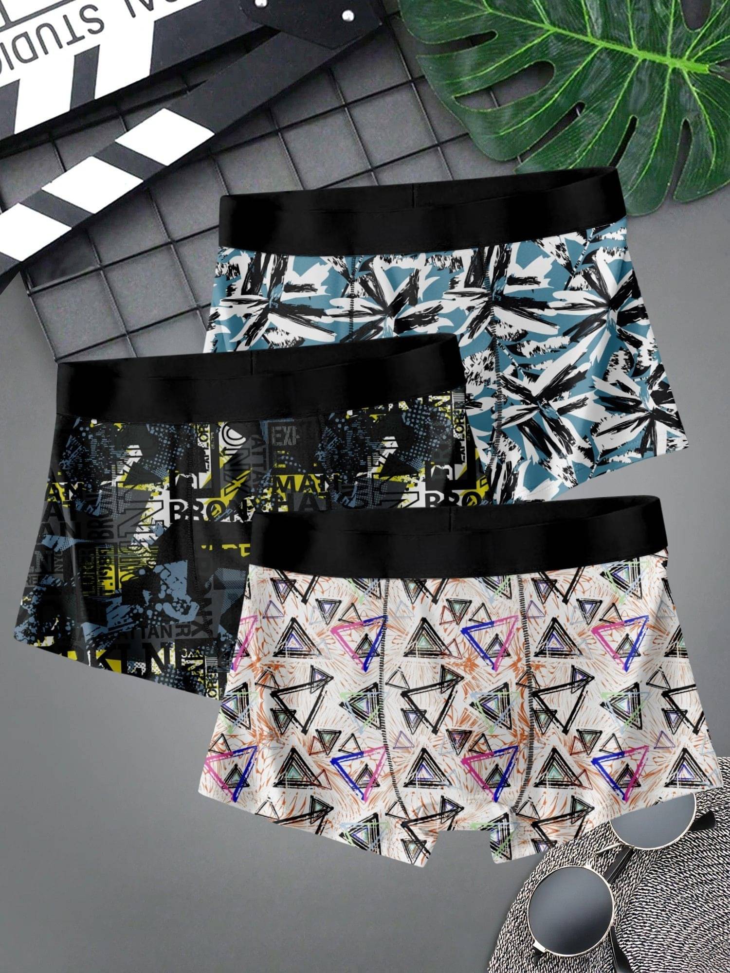 PaheliRani Pack of 3 Nylon Trunks For Men's ( Multicolor1 ) PaheliRani Pack of 3 Nylon Trunks For Men's ( Multicolor1 )