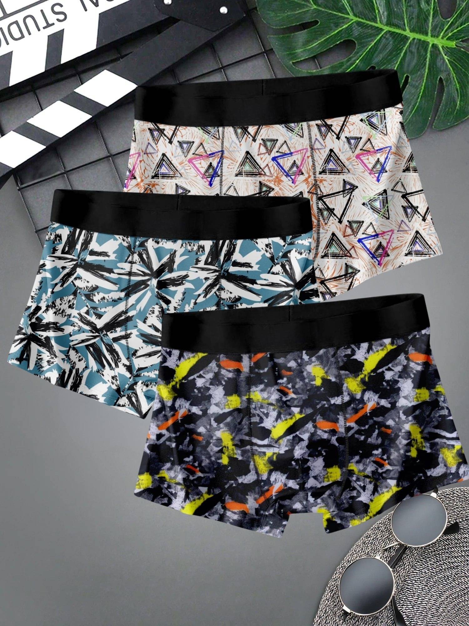 PaheliRani Pack of 3 Nylon Trunks For Men's ( Multicolor2 ) PaheliRani Pack of 3 Nylon Trunks For Men's ( Multicolor2 )
