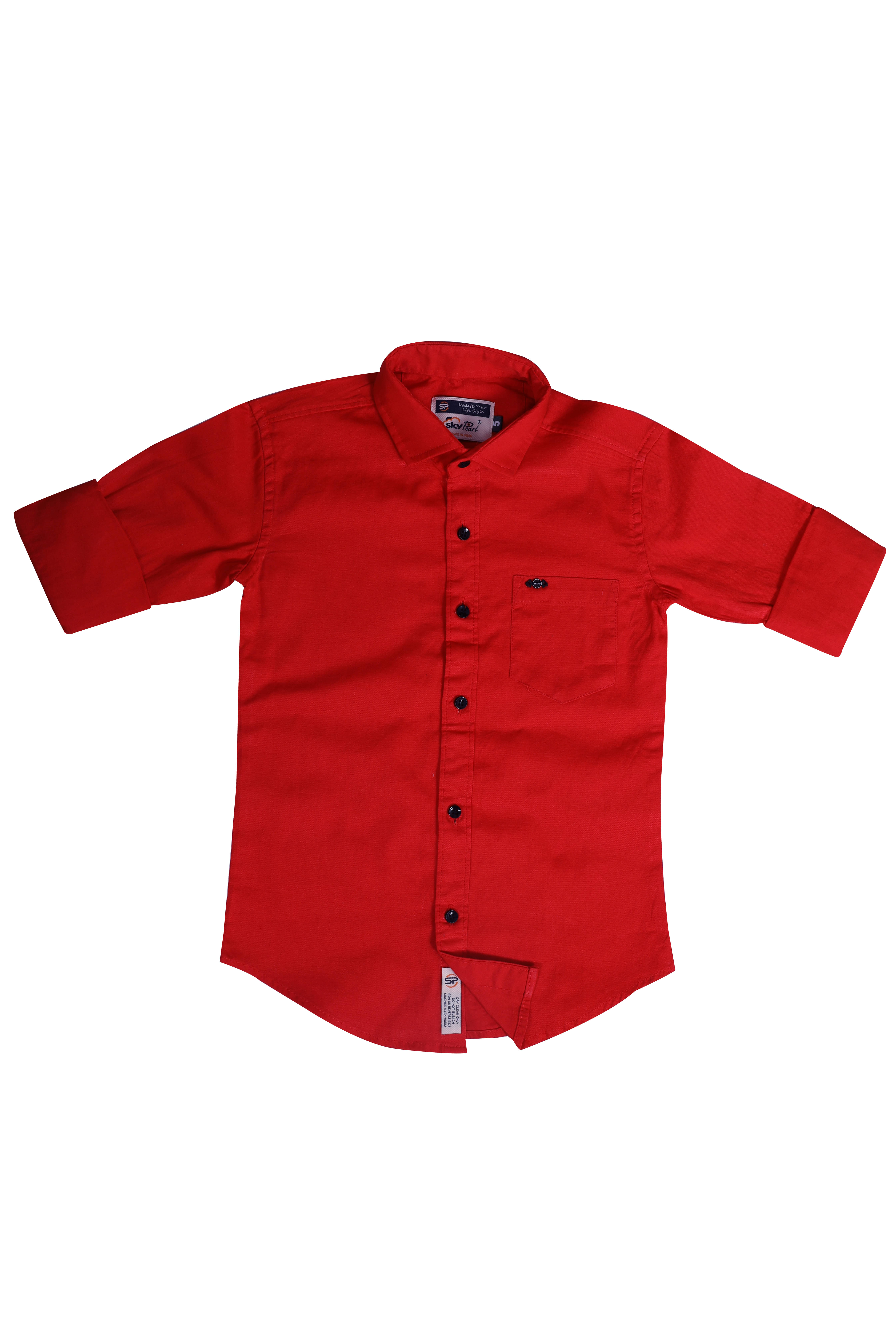 SKY PEARL Pack of 1 Boys Cotton Blend Full Sleeves Shirt ( Red ) SKY PEARL Pack of 1 Boys Cotton Blend Full Sleeves Shirt ( Red )