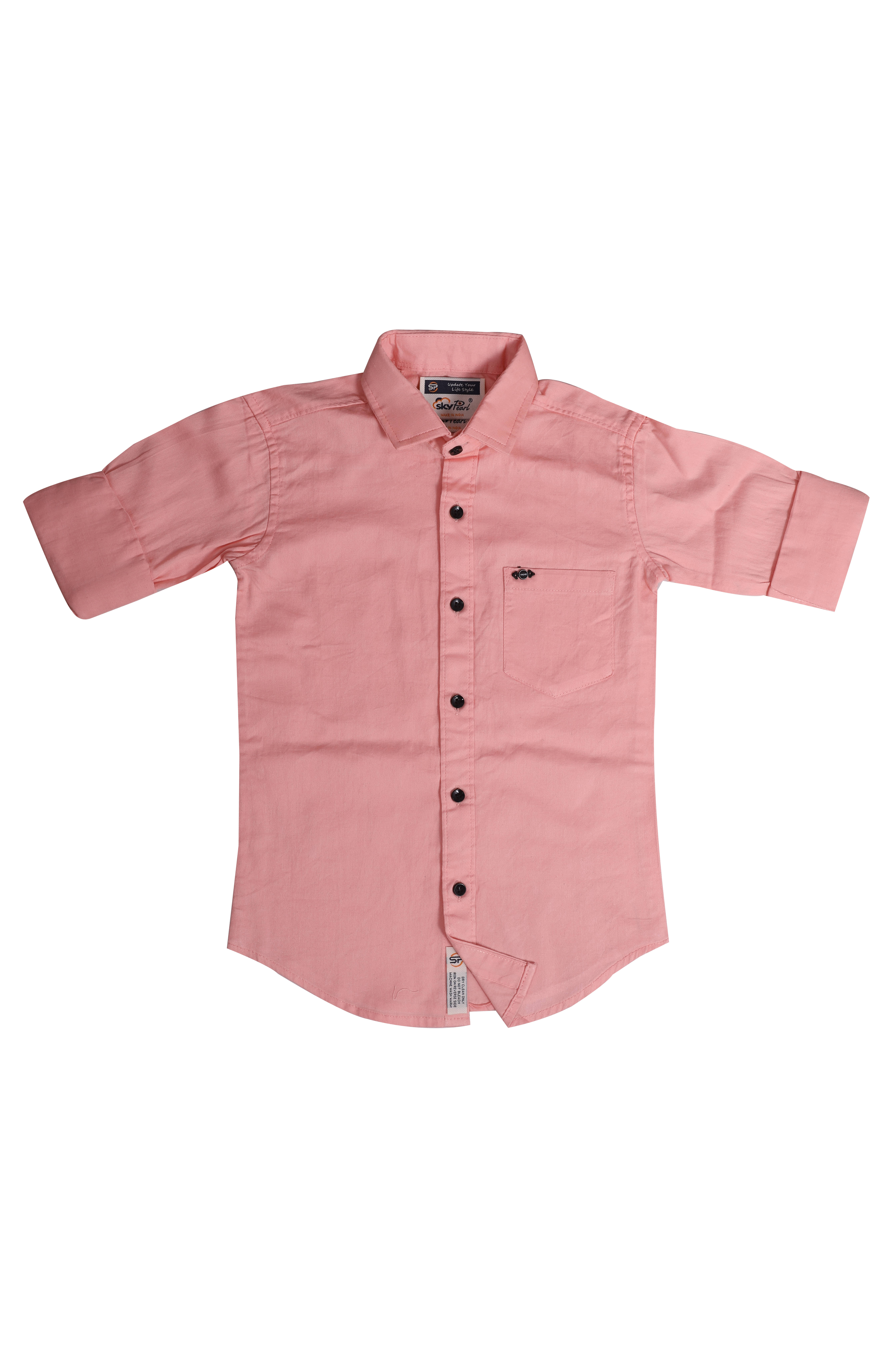SKY PEARL Pack of 1 Boys Cotton Blend Full Sleeves Shirt ( Peach ) SKY PEARL Pack of 1 Boys Cotton Blend Full Sleeves Shirt ( Peach )