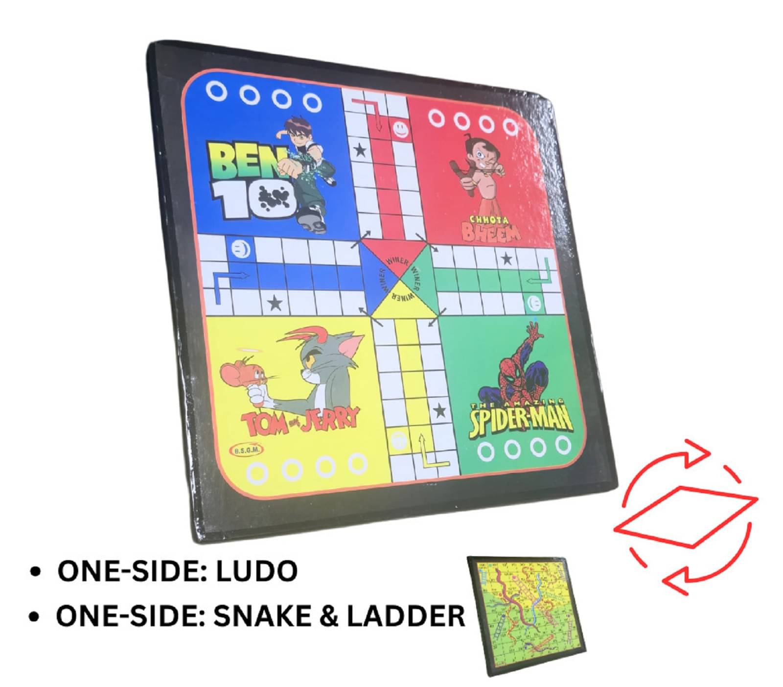     			Shopeleven Combo of Ludo + Snake & Ladders 2 in 1 Board Game One Set Ludo Coins + Dice Party & Fun Game Board Game Strategy & War Games Board Game