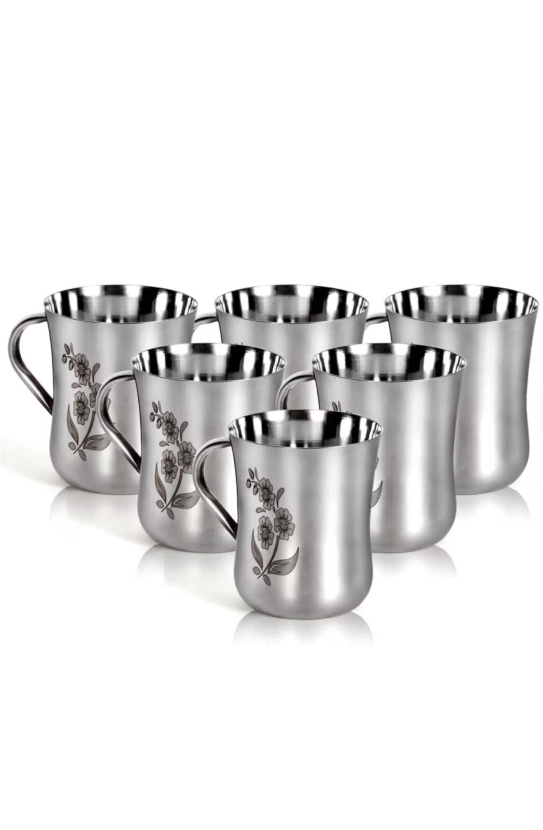     			Unique bartan Solid Steel Tea Cup 150 ml ( Pack of 6 )