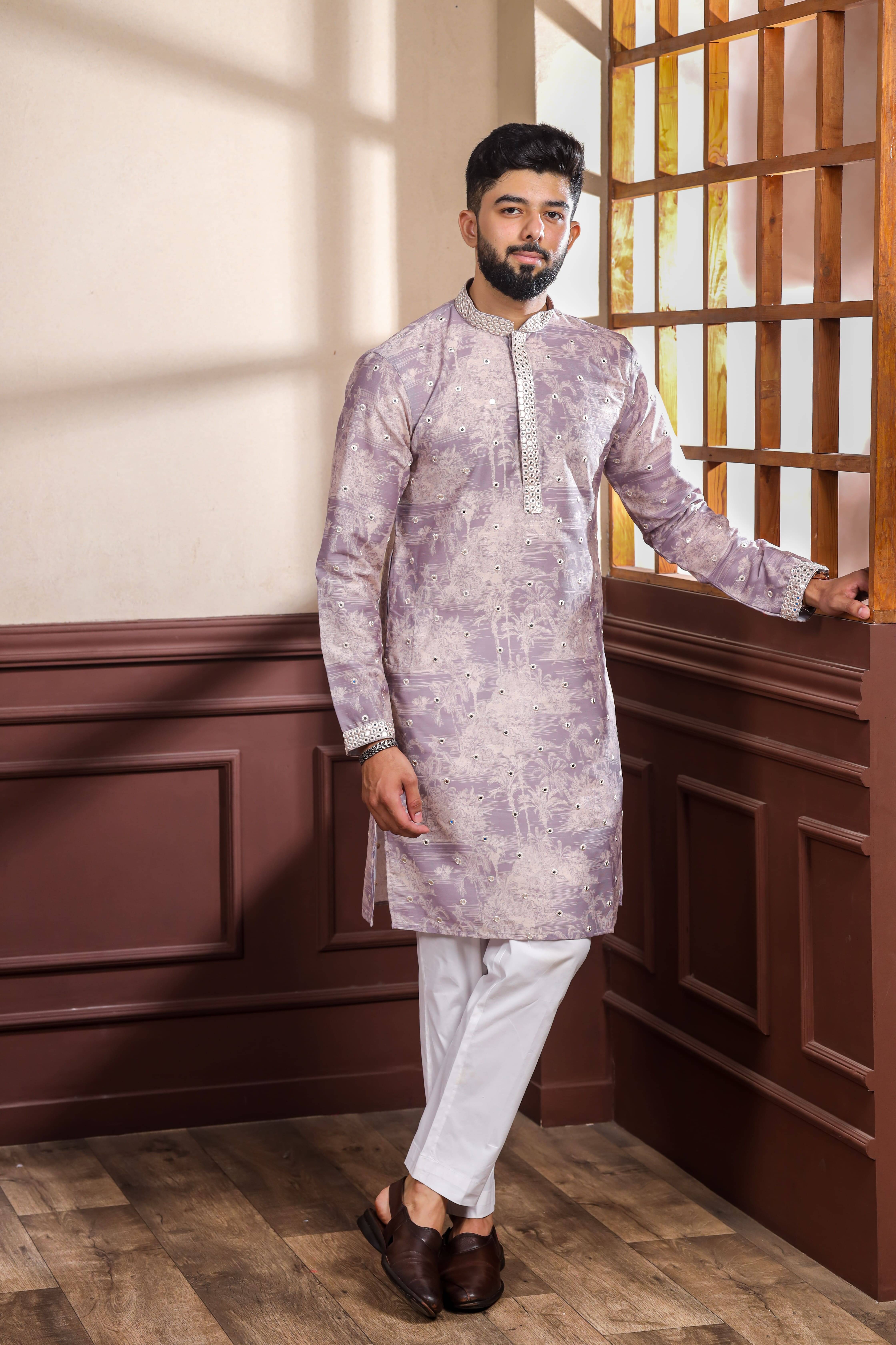 koshin Purple Cotton Regular Fit Men's Kurta Pyjama Set ( Pack of 1 ) koshin Purple Cotton Regular Fit Men's Kurta Pyjama Set ( Pack of 1 )