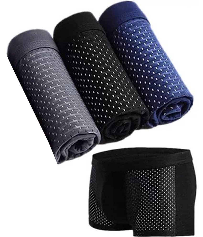 men dot print briefs Pack of 3 Lycra Trunks For Men's ( Multicolor )