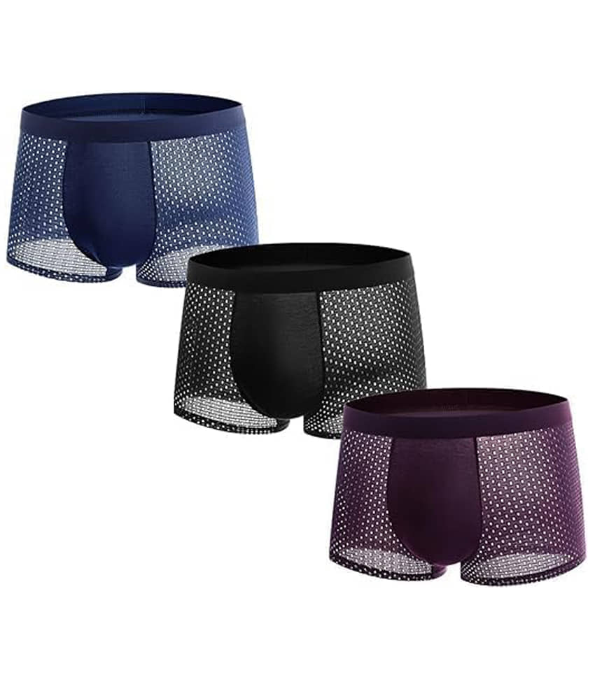 men dot print briefs Pack of 3 Lycra Trunks For Men's ( Multicolor )