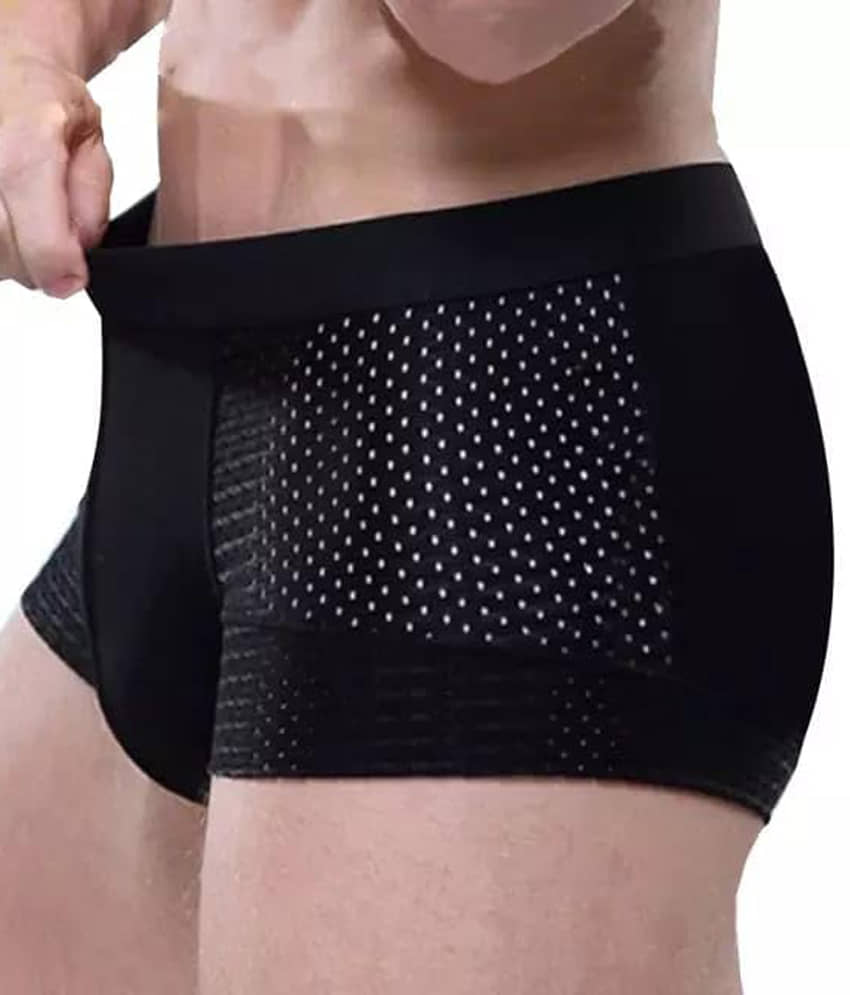 mens dot net briefs Pack of 1 Lycra Trunks For Men's ( Black )