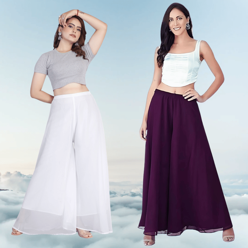     			rangvini Women Georgette Palazzo ( Wine )