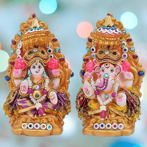 simonart and panting Terracotta Laxmi Ganesh Idol ( 12 cm ) simonart and panting Terracotta Laxmi Ganesh Idol ( 12 cm )