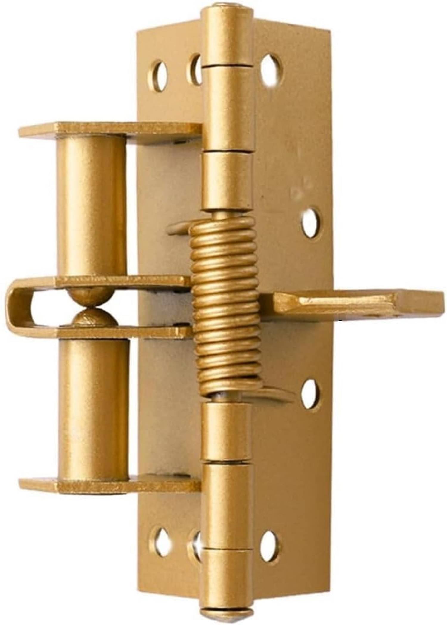     			3 in 1 Automatically Door Hinge Lock Automatic Self Closing Door Hinges with Positioning with Screws for Gate, Kitchen Cabinets, Closet, Wooden Fences, Stainless Steel