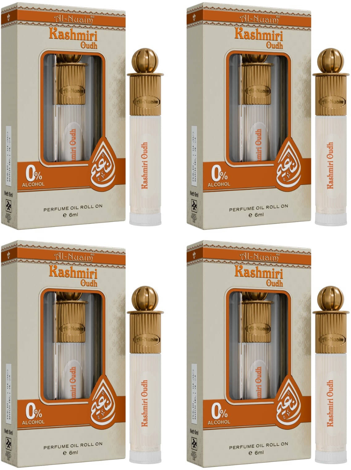     			Al-Nuaim Oud Non- Alcoholic 30ml Attar ( Pack of 4 )