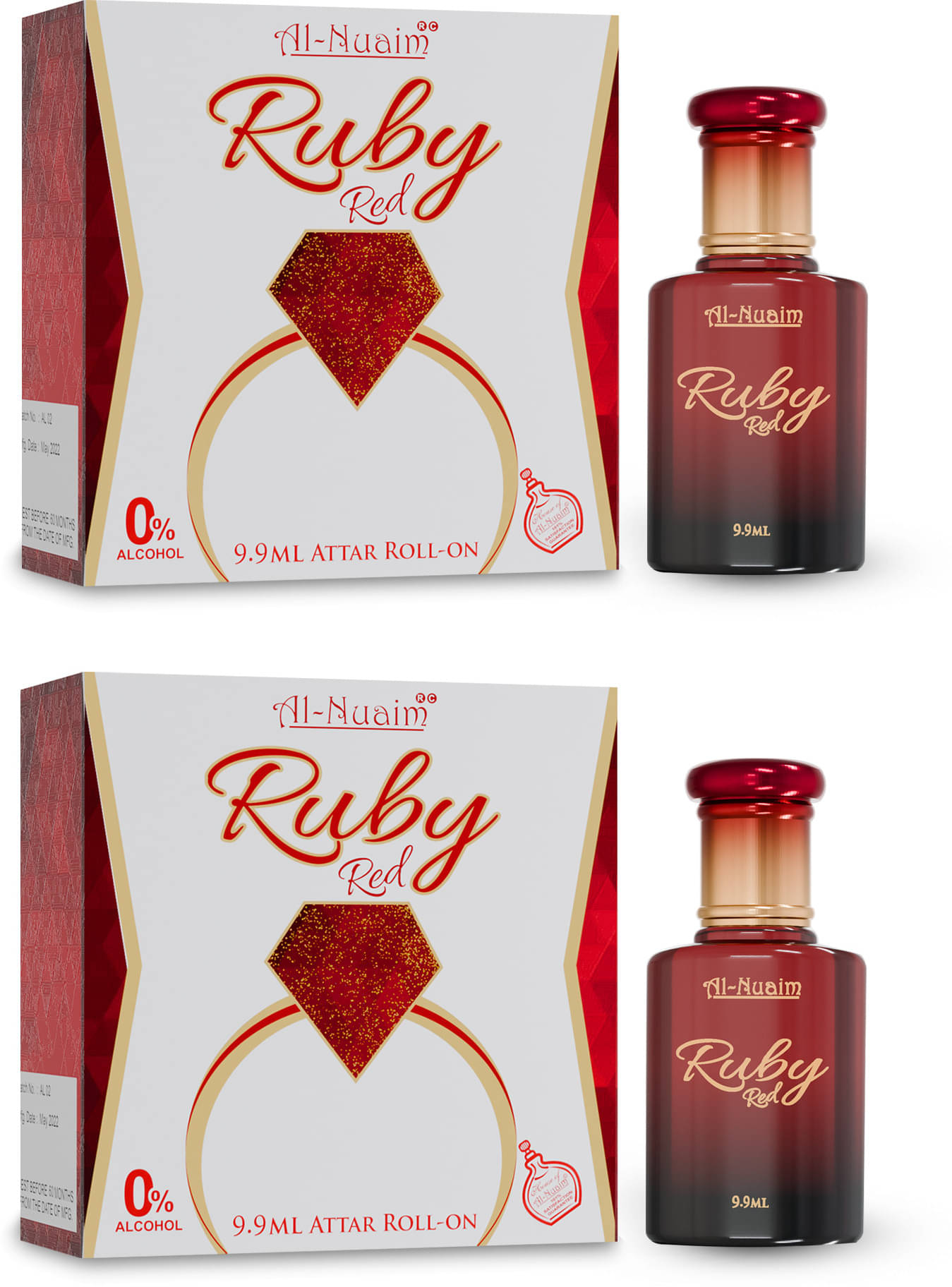     			Al-Nuaim Rose Non- Alcoholic 10ml Attar ( Pack of 2 )