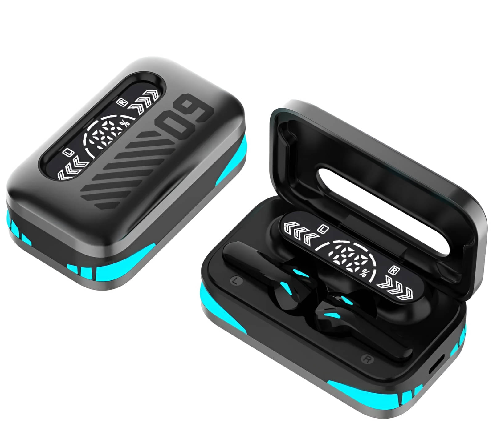     			COREGENIX DM09 TWS True Wireless Earbuds with Digital Display & 120H Playtime with Type-C Fast Charging, BTv 5.4 with Instant Pair, Clear Calling ENC Mics, 45ms Low Latency Gaming Mode Ear Buds