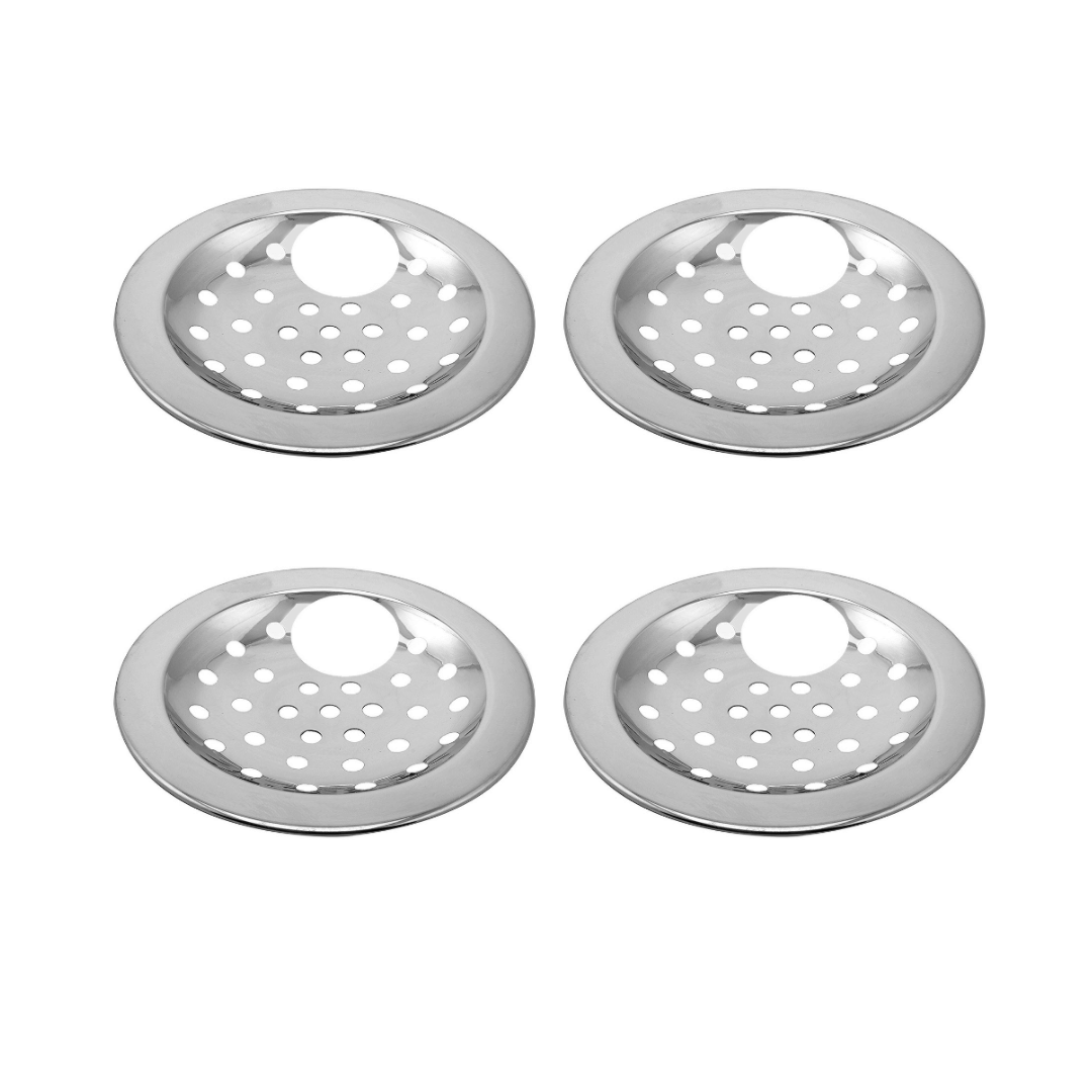 COSWARE 4" Inch Hole Stainless Steel Drain Strainer Chrome Finish Jali for Bathroom & Kitchen (Pack of 4) COSWARE 4" Inch Hole Stainless Steel Drain Strainer Chrome Finish Jali for Bathroom & Kitchen (Pack of 4)
