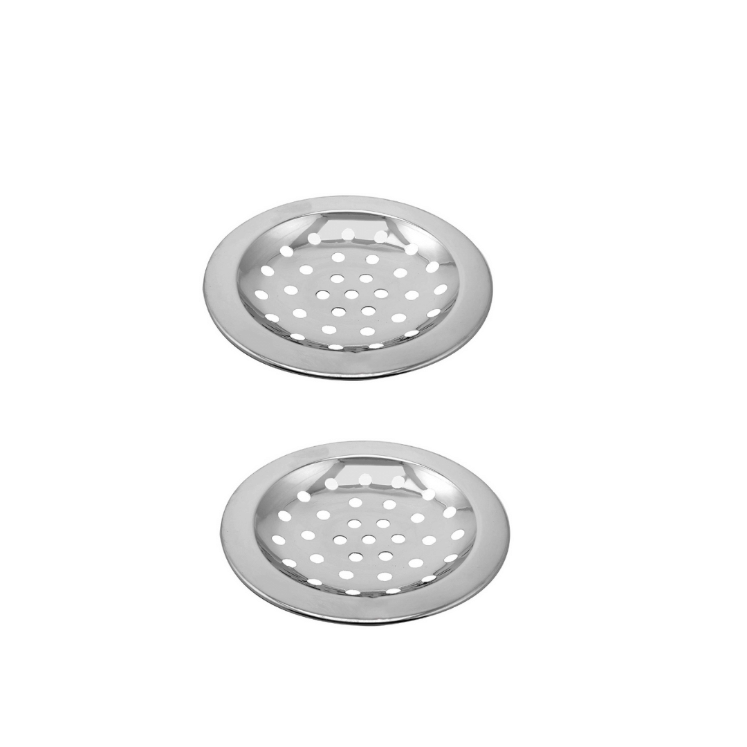 COSWARE 4" Inch Plain Stainless Steel Drain Strainer Chrome Finish Jali for Bathroom & Kitchen (Pack of 2) COSWARE 4" Inch Plain Stainless Steel Drain Strainer Chrome Finish Jali for Bathroom & Kitchen (Pack of 2)