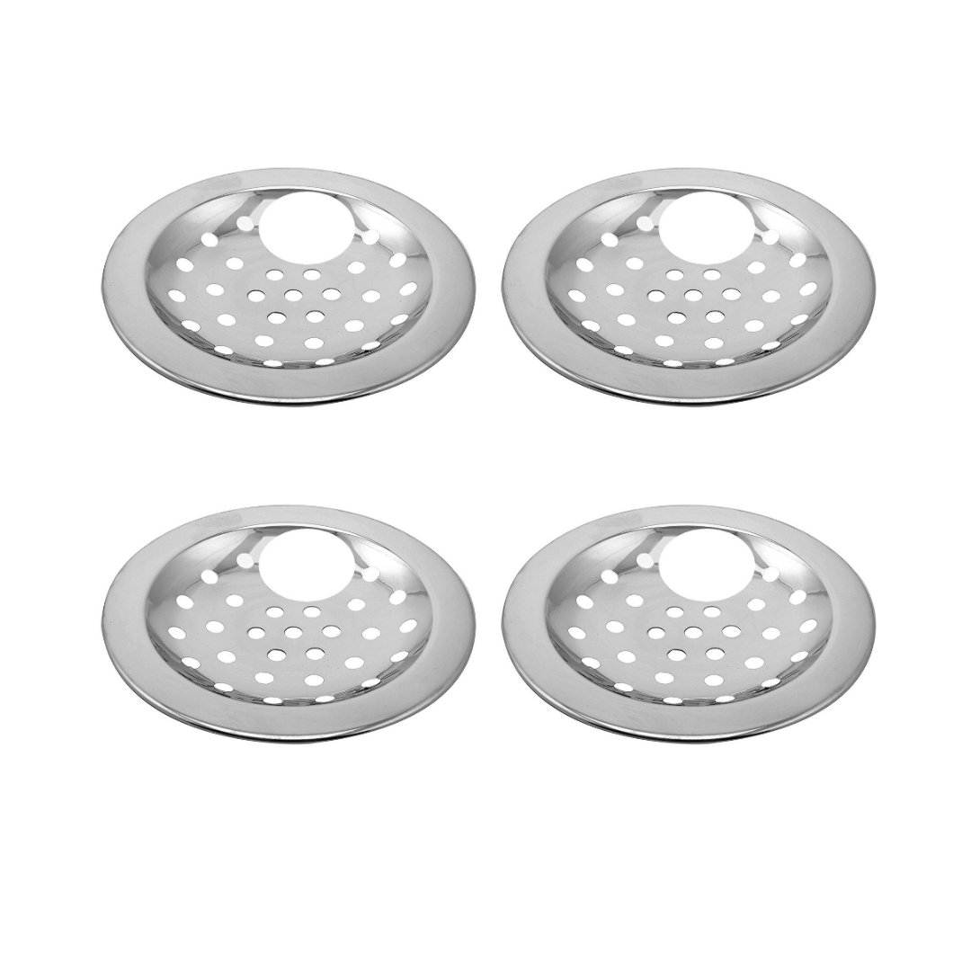 COSWARE 5" Inch Hole Stainless Steel Drain Strainer Chrome Finish Jali for Bathroom & Kitchen (Pack of 4) COSWARE 5" Inch Hole Stainless Steel Drain Strainer Chrome Finish Jali for Bathroom & Kitchen (Pack of 4)