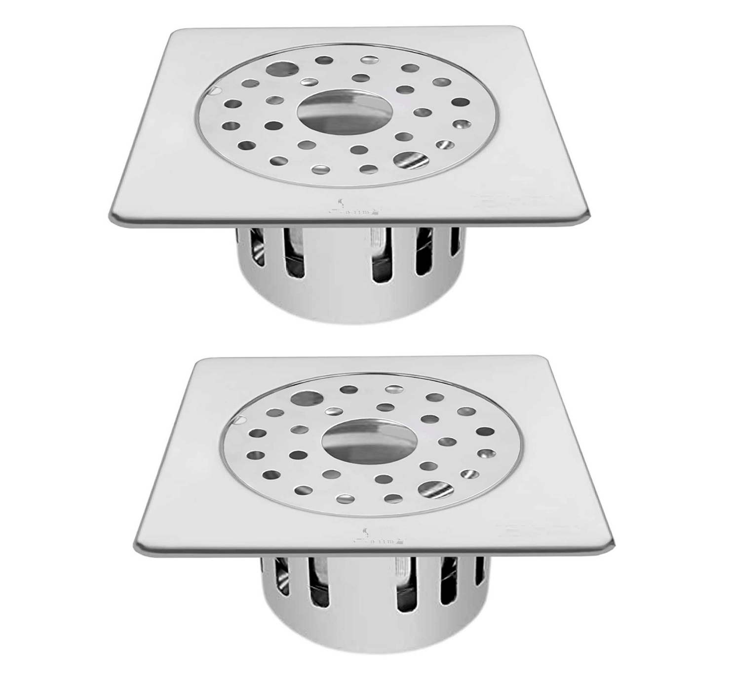     			COSWARE Stainless Steel 5"x5" Holly Square Hole with Anti Cockroach Water Drain Lock Jali for Bathroom & Kitchen (Pack of 2)