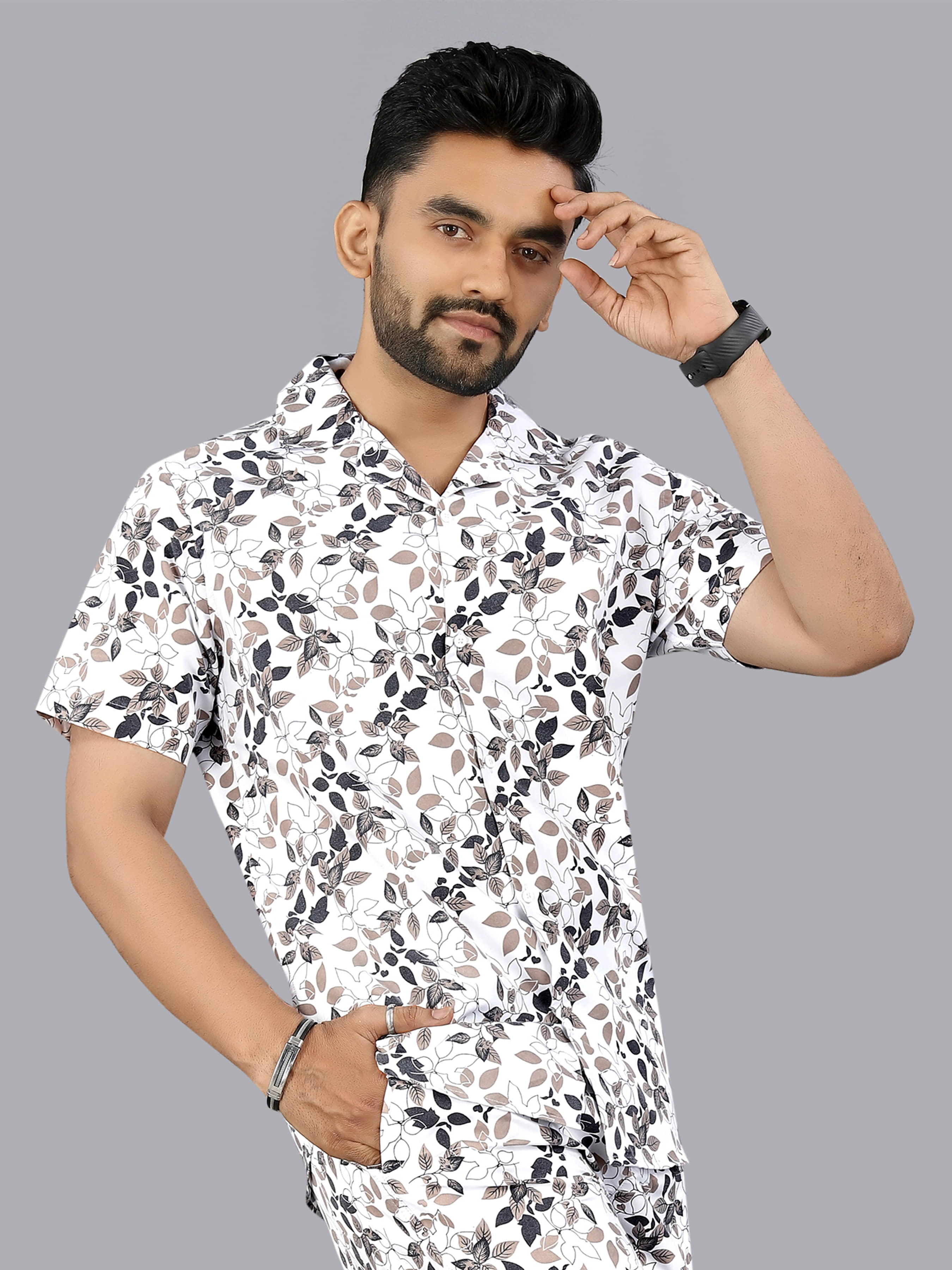 FTX Cotton Blend Regular Fit Printed Half Sleeves Men's Casual Shirt - Multicolor ( Pack of 1 )