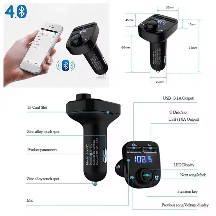 HUG PUPPY Car Mobile Charger Dual Usb Car Charger Black HUG PUPPY Car Mobile Charger Dual Usb Car Charger Black