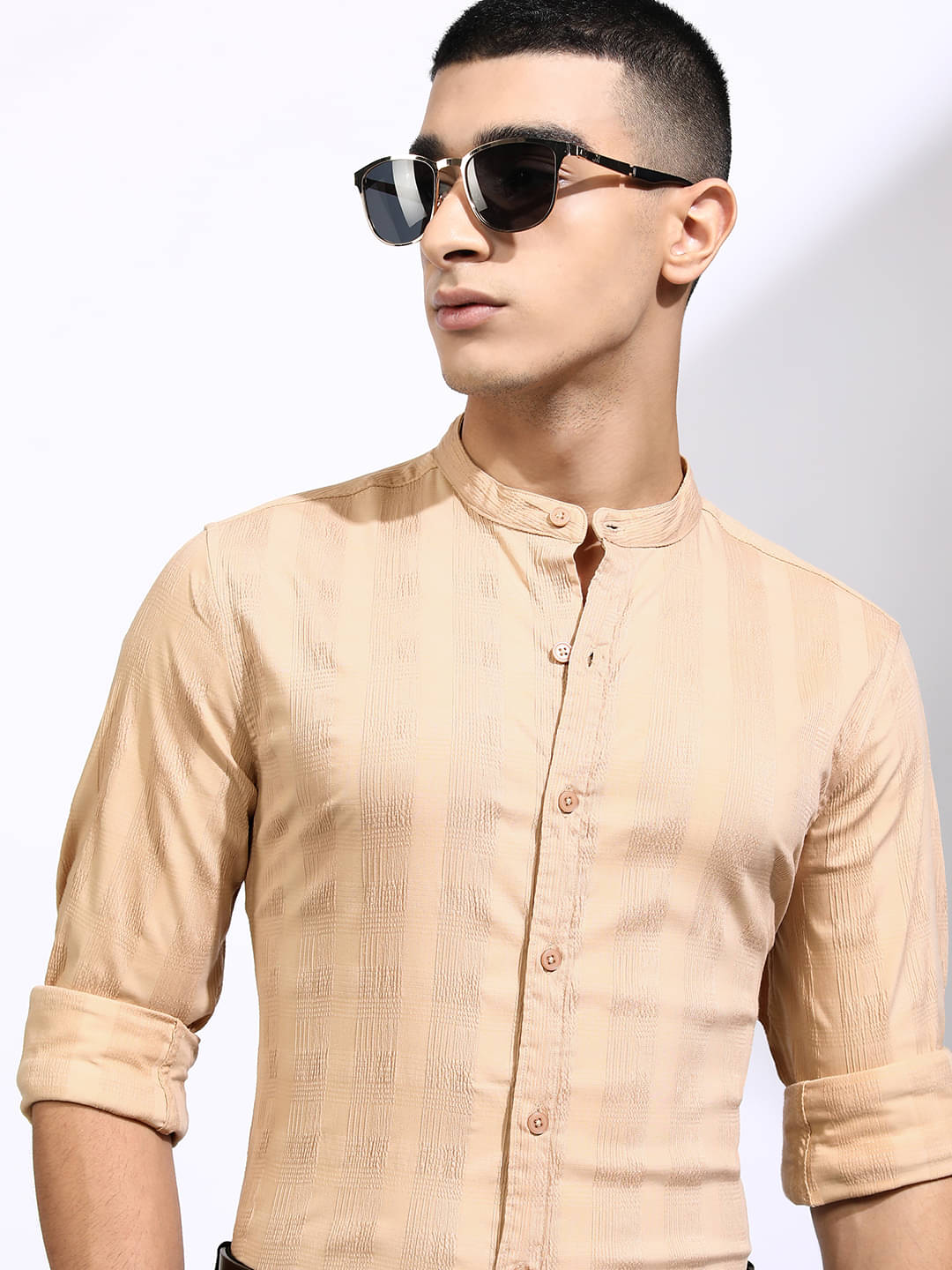     			Highlander 100% Cotton Regular Fit Solids Full Sleeves Men's Casual Shirt - Beige ( Pack of 1 )