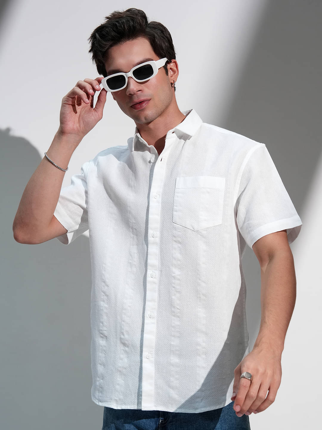 Highlander 100% Cotton Relaxed Fit Solids Half Sleeves Men's Casual Shirt - White ( Pack of 1 ) Highlander 100% Cotton Relaxed Fit Solids Half Sleeves Men's Casual Shirt - White ( Pack of 1 )