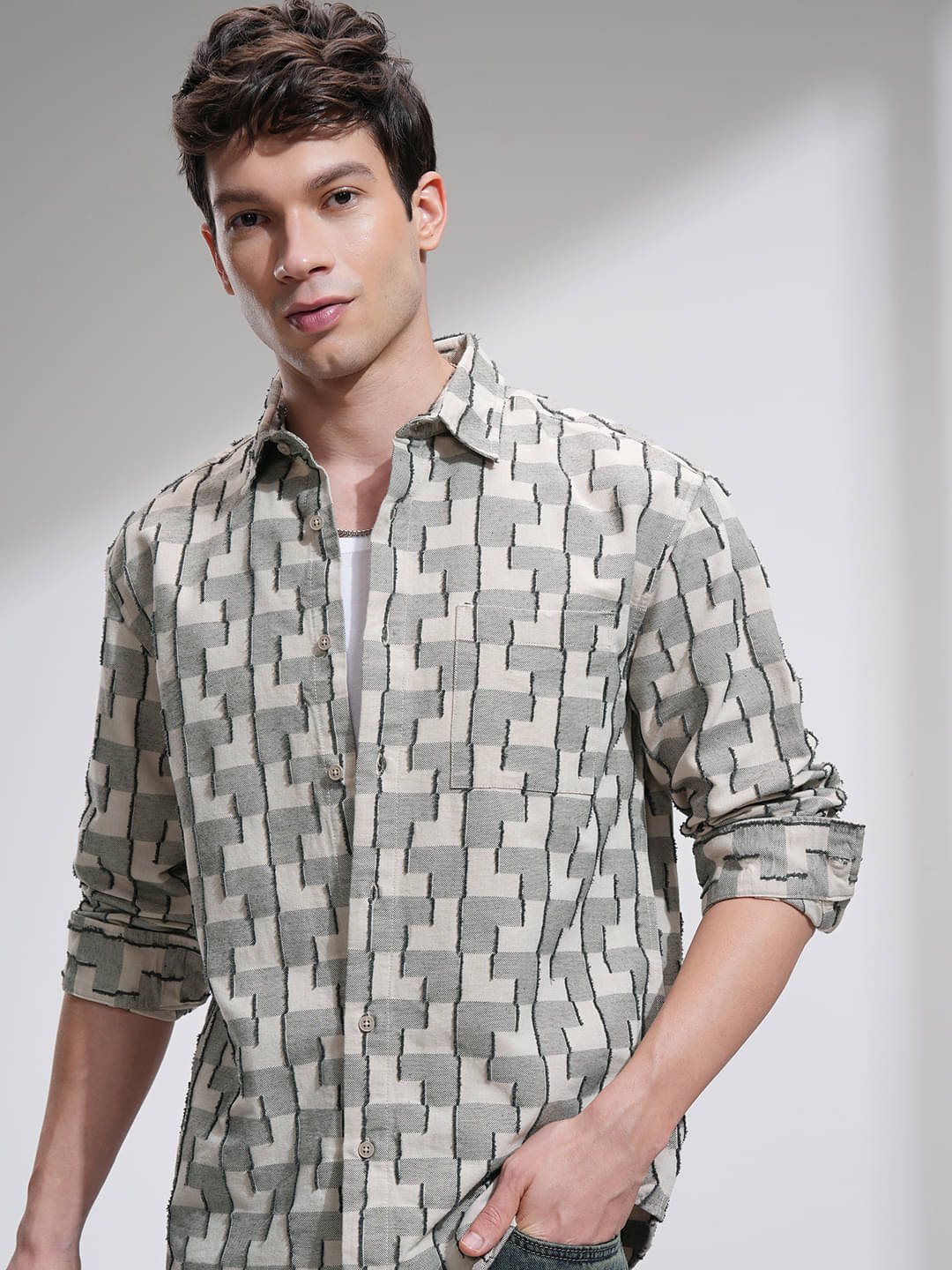     			Highlander 100% Cotton Relaxed Fit Printed Full Sleeves Men's Casual Shirt - Multicolor ( Pack of 1 )