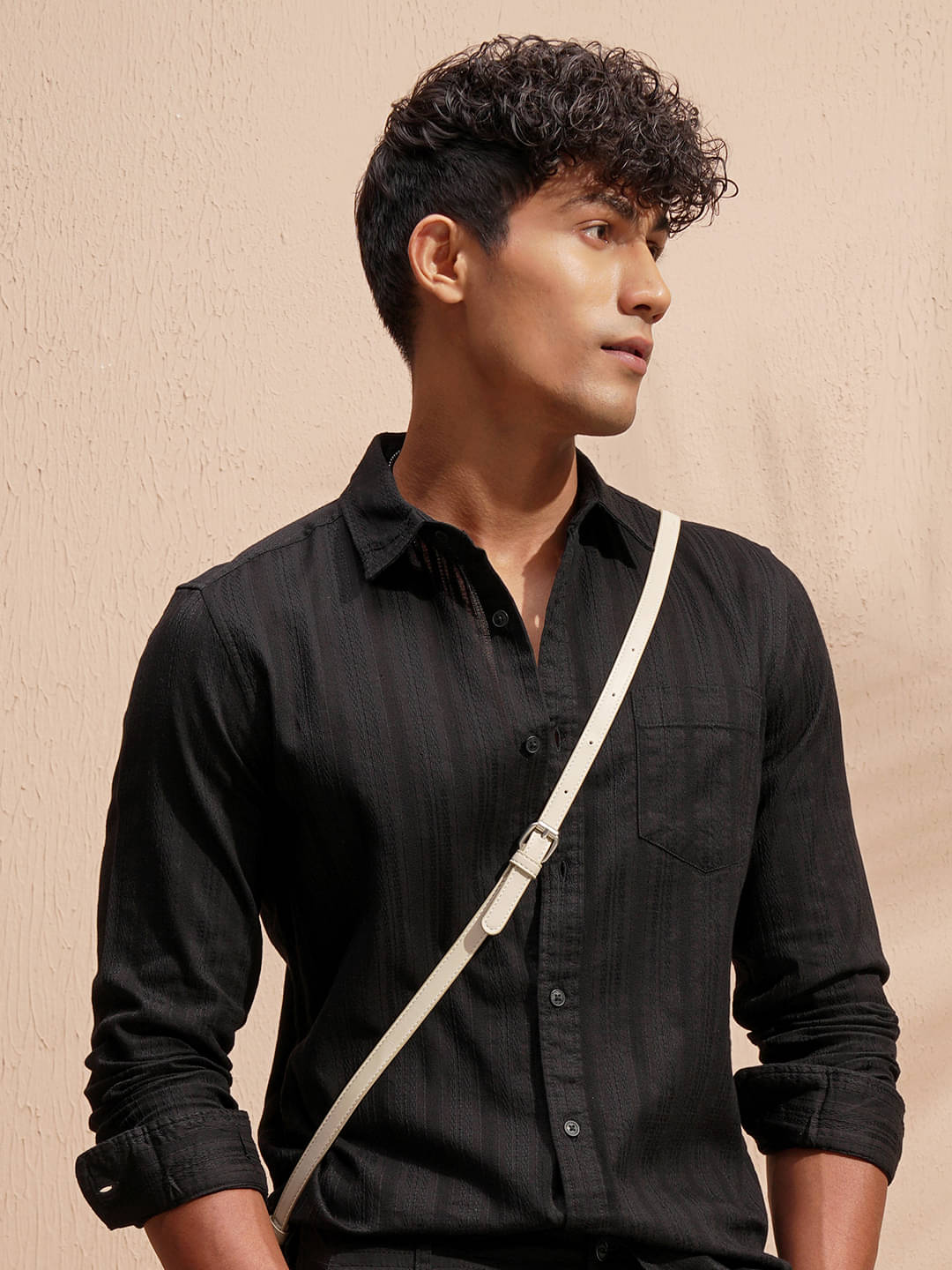     			Highlander 100% Cotton Slim Fit Striped Full Sleeves Men's Casual Shirt - Black ( Pack of 1 )