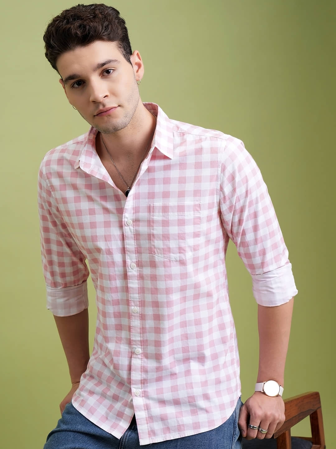 Highlander 100% Cotton Slim Fit Printed Full Sleeves Men's Casual Shirt - Multicolor ( Pack of 1 )