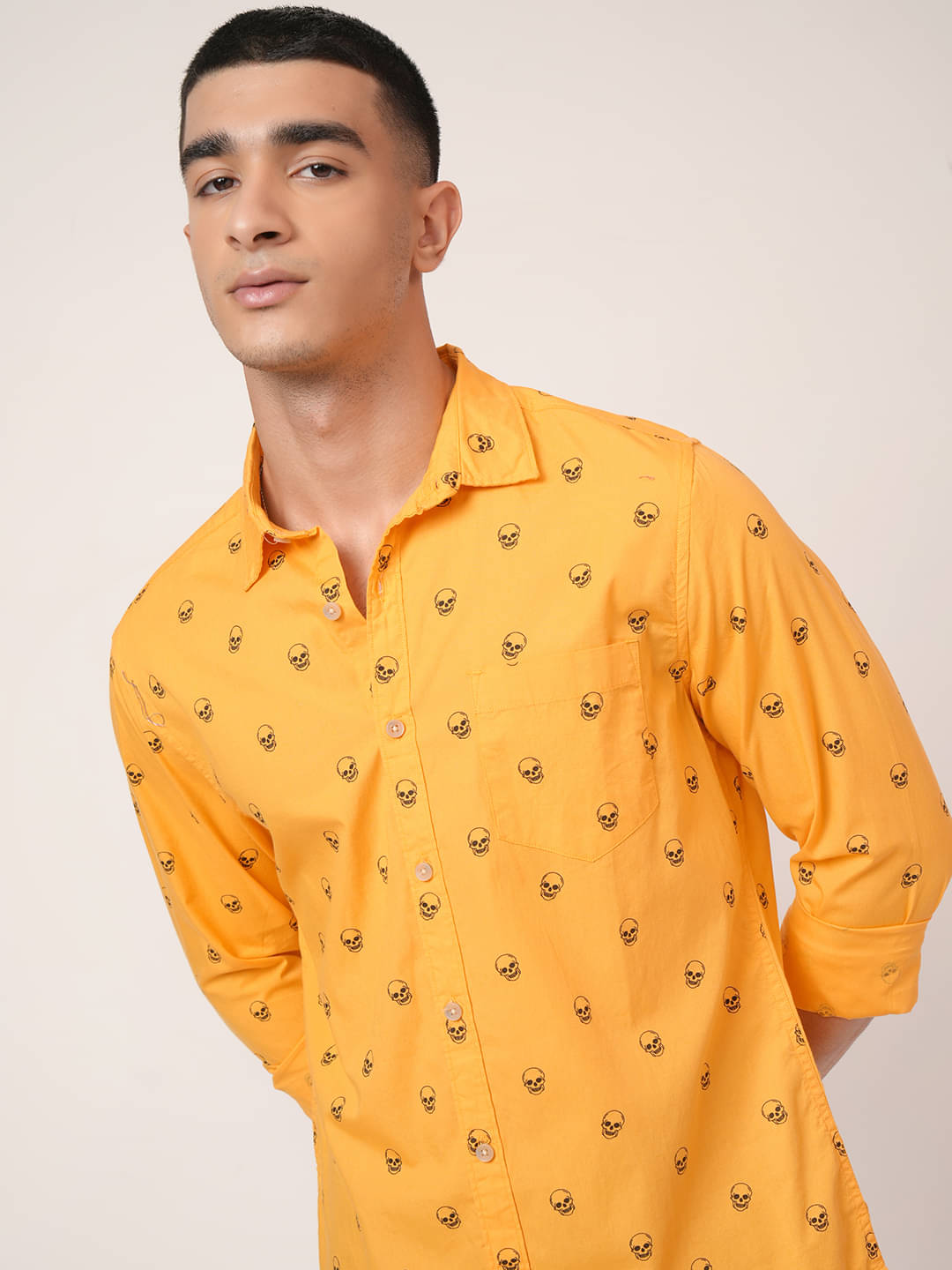 Highlander 100% Cotton Slim Fit Printed Full Sleeves Men's Casual Shirt - Yellow ( Pack of 1 ) Highlander 100% Cotton Slim Fit Printed Full Sleeves Men's Casual Shirt - Yellow ( Pack of 1 )