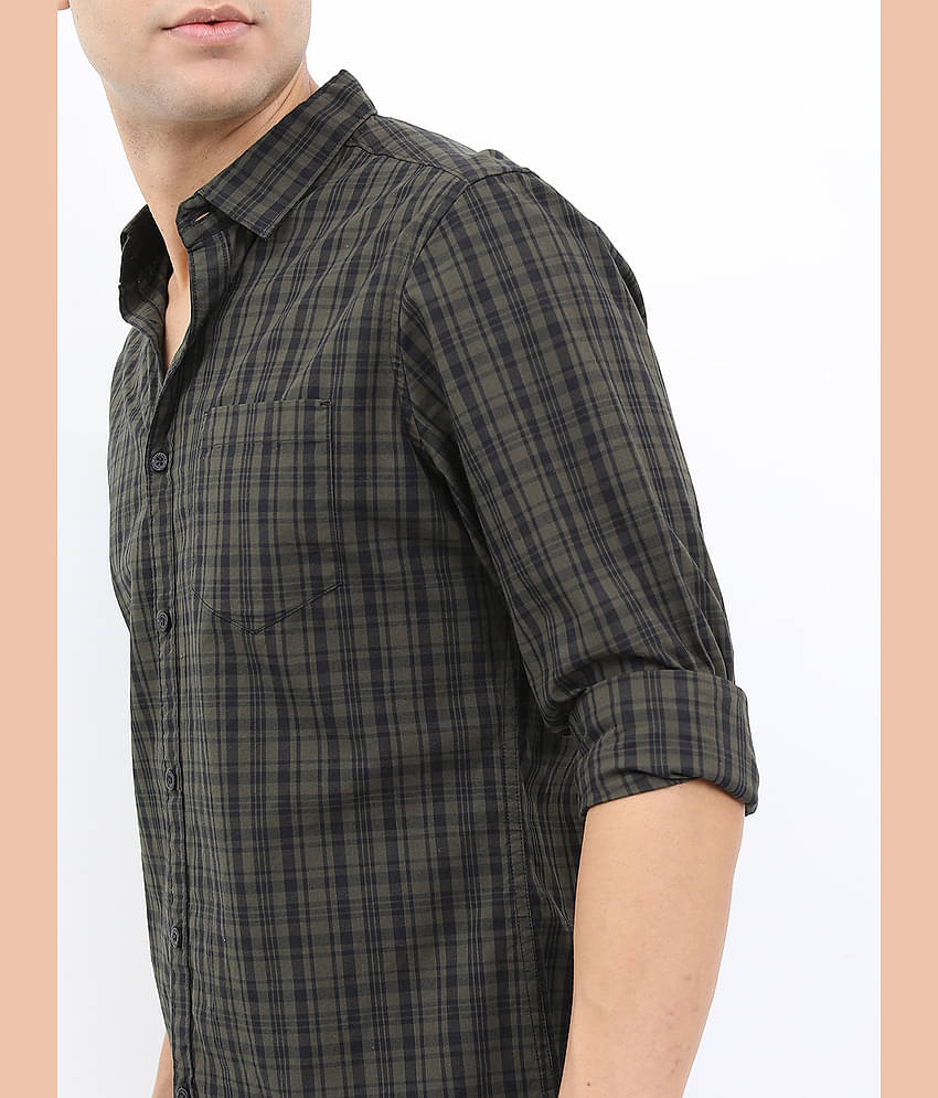 Highlander 100% Cotton Slim Fit Checks Full Sleeves Men's Casual Shirt - Multicolor ( Pack of 1 )