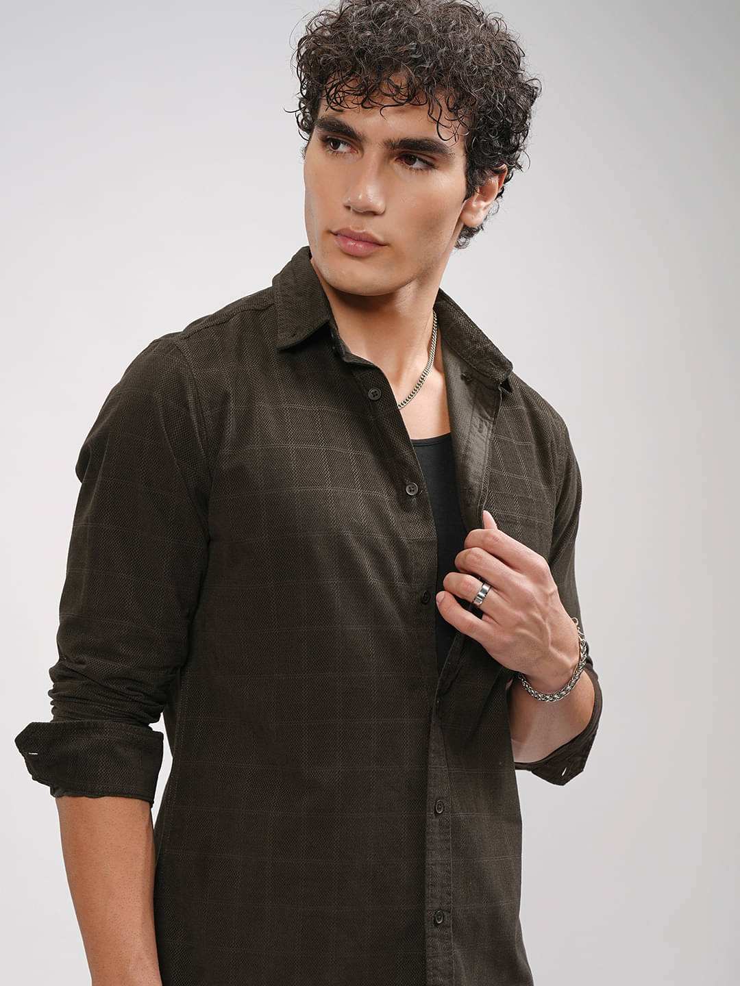     			Highlander 100% Cotton Slim Fit Solids Full Sleeves Men's Casual Shirt - Green ( Pack of 1 )