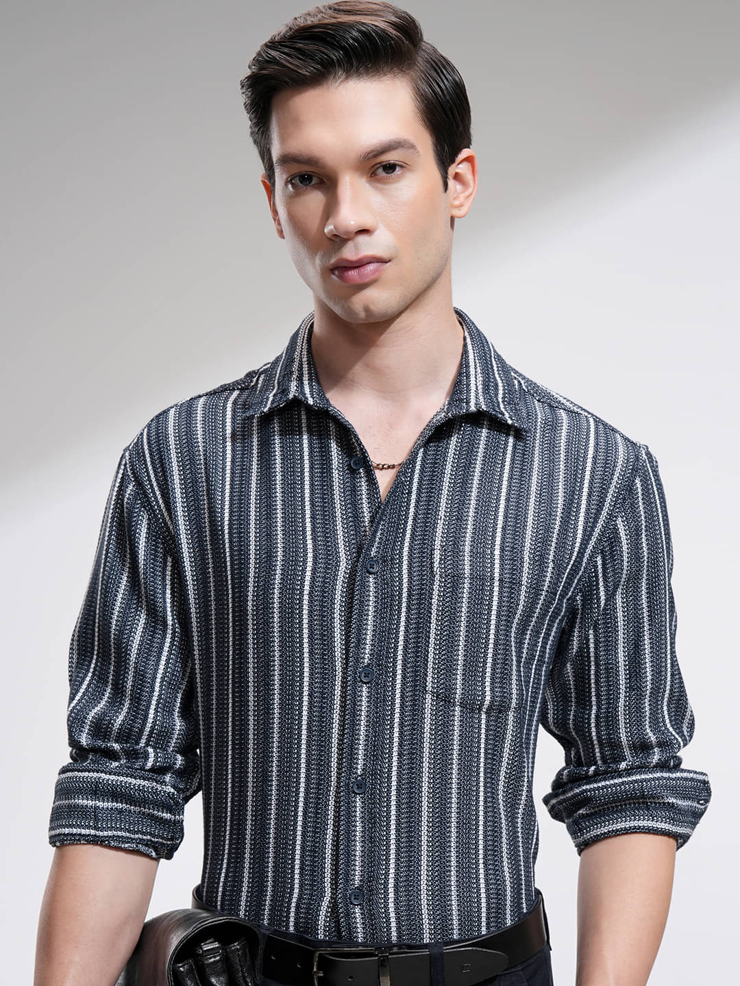 Highlander Cotton Blend Relaxed Fit Solids Full Sleeves Men's Casual Shirt - Navy Blue ( Pack of 1 ) Highlander Cotton Blend Relaxed Fit Solids Full Sleeves Men's Casual Shirt - Navy Blue ( Pack of 1 )