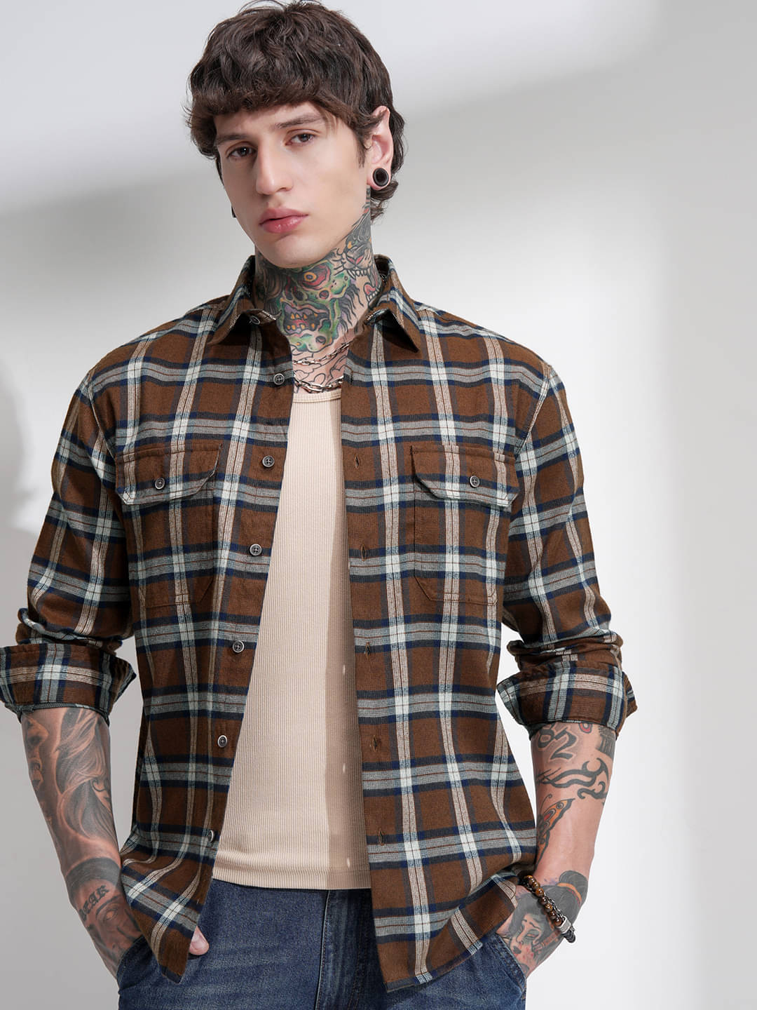 Highlander Cotton Blend Relaxed Fit Checks Full Sleeves Men's Casual Shirt - Mustard ( Pack of 1 ) Highlander Cotton Blend Relaxed Fit Checks Full Sleeves Men's Casual Shirt - Mustard ( Pack of 1 )